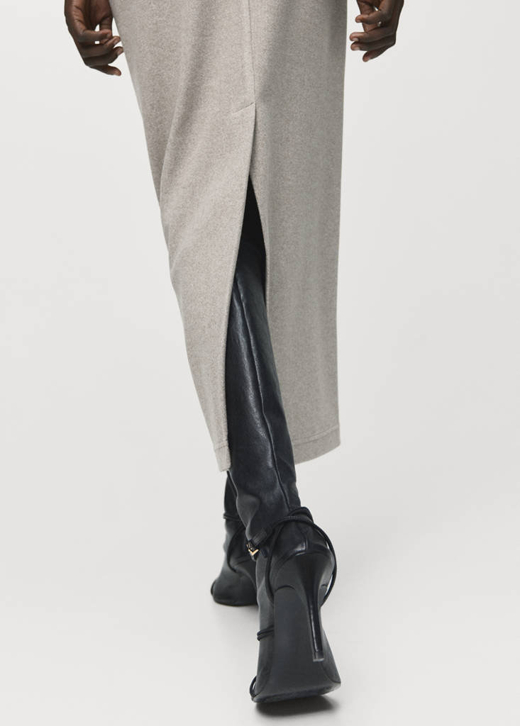 Long skirt with elastic waist — Medium Brown