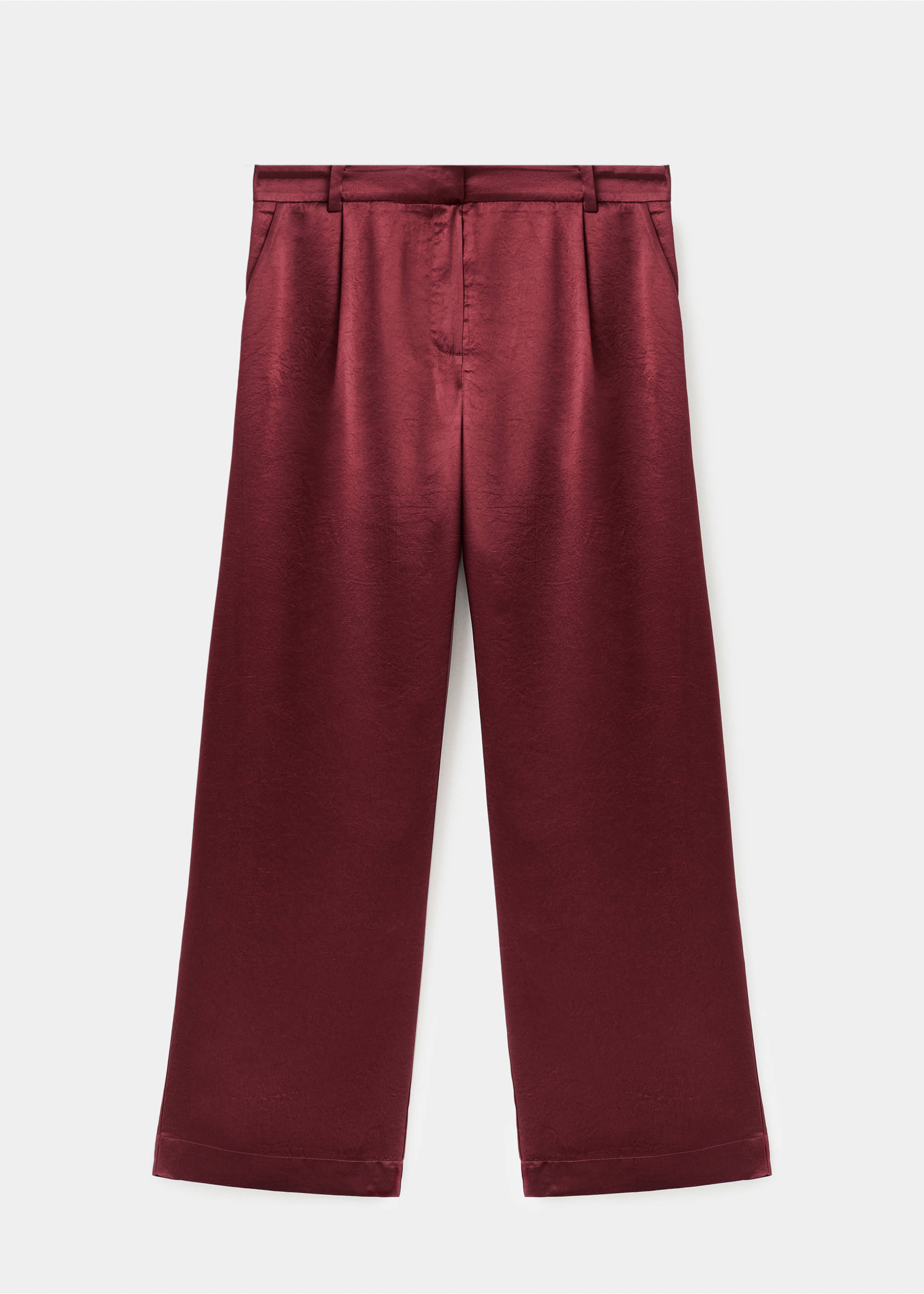 بنطلون واسع الساق ساتيني - منتج دون نموذج, خمري. Ref: 17087806-00.