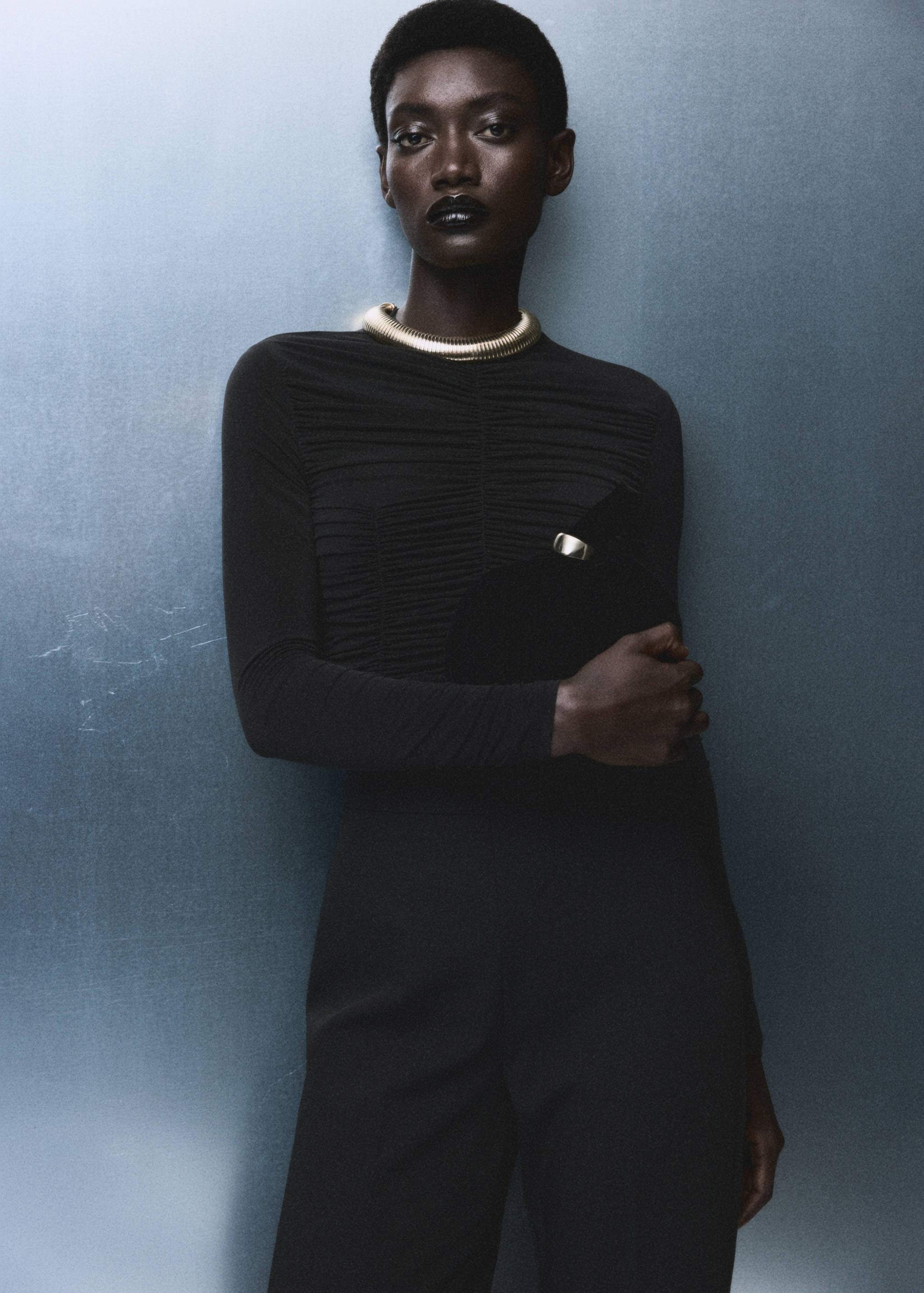 Combined ruched jumpsuit - Medium plane