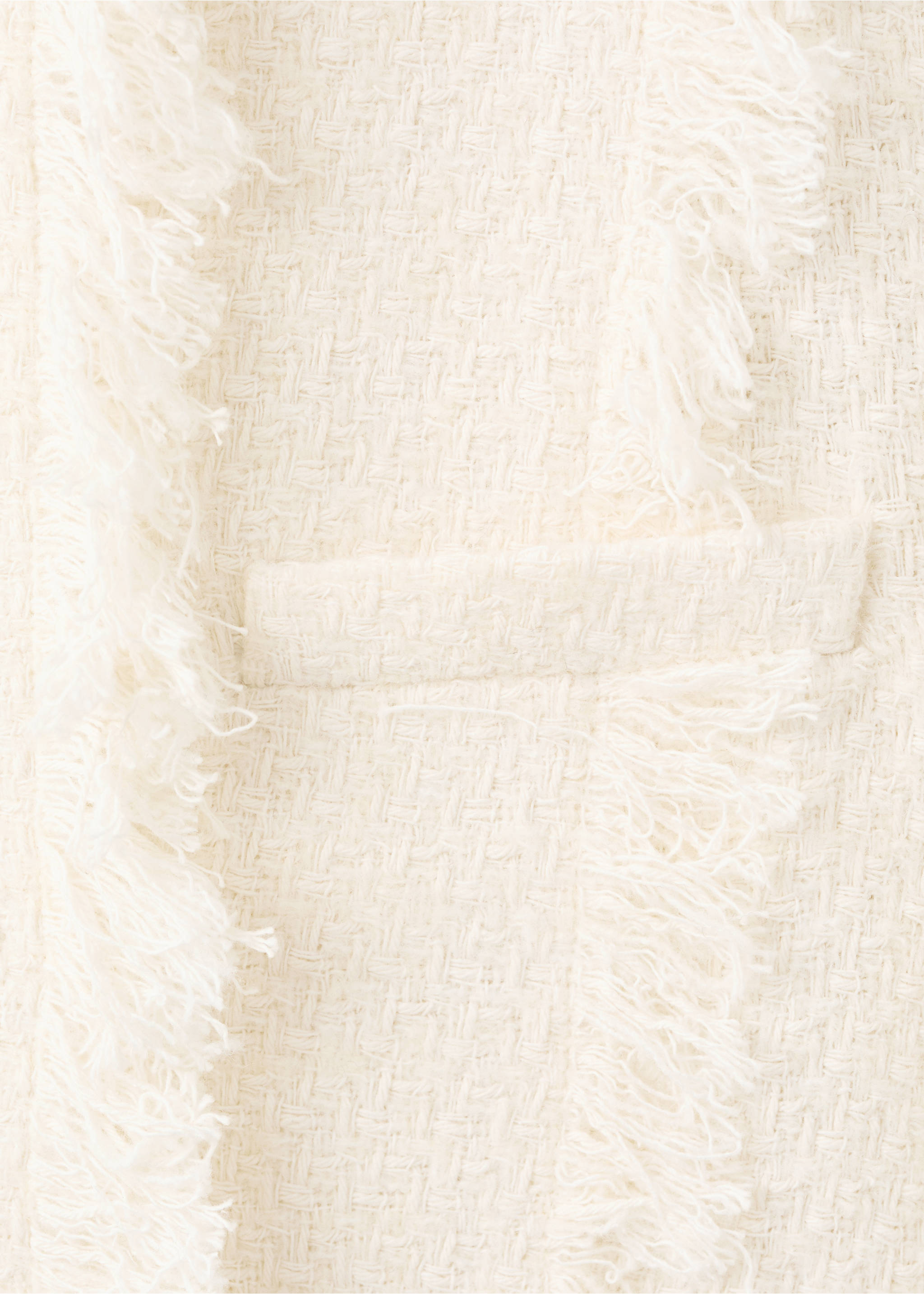 Veste tweed bords effilochés - Détail de l'article 8, Blanc cassé. Ref: 17087813-00.