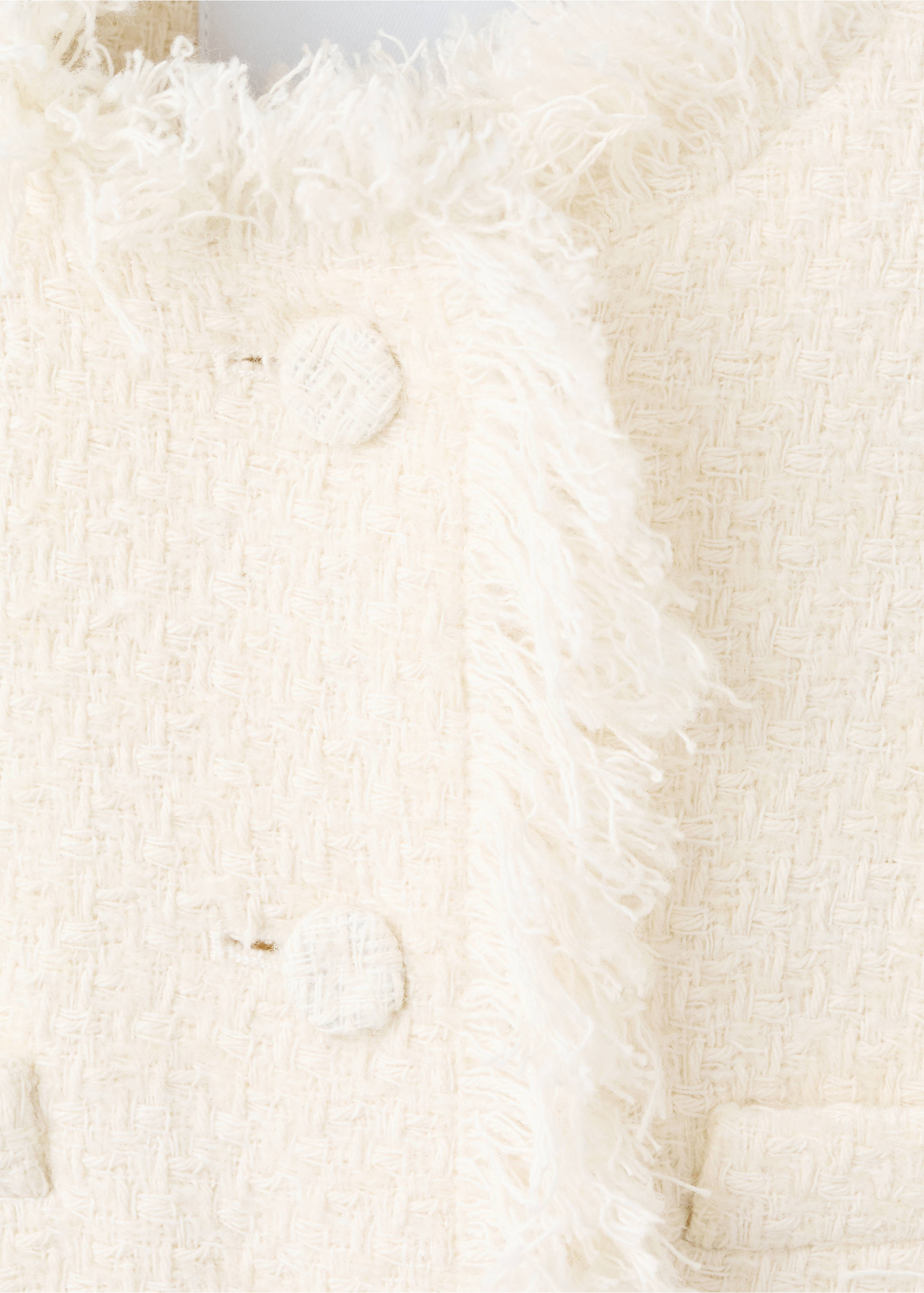 Veste tweed bords effilochés - Détail de l'article 0, Blanc cassé. Ref: 17087813-00.
