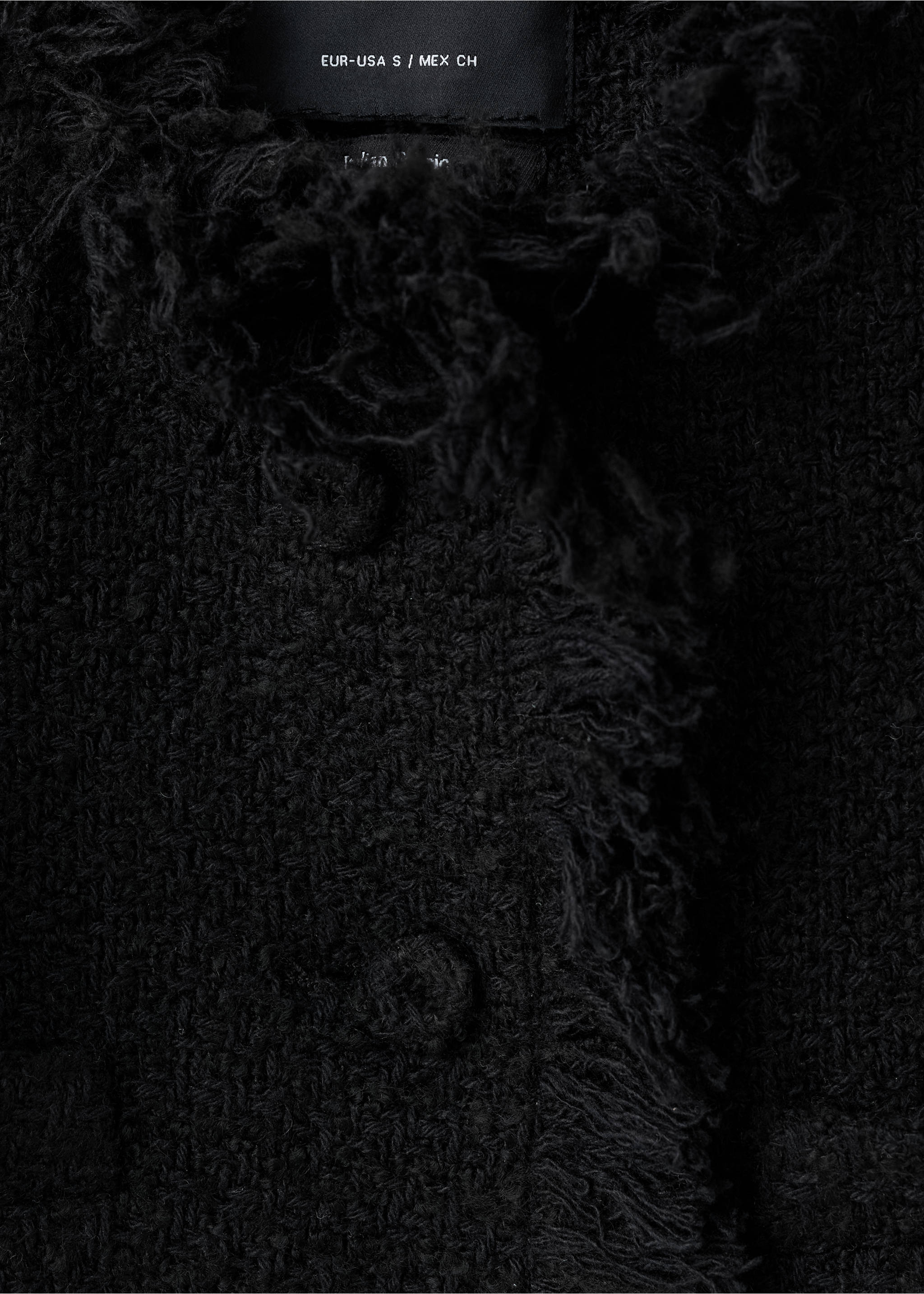 Veste tweed bords effilochés - Détail de l'article 8, Noir. Ref: 17087813-00.
