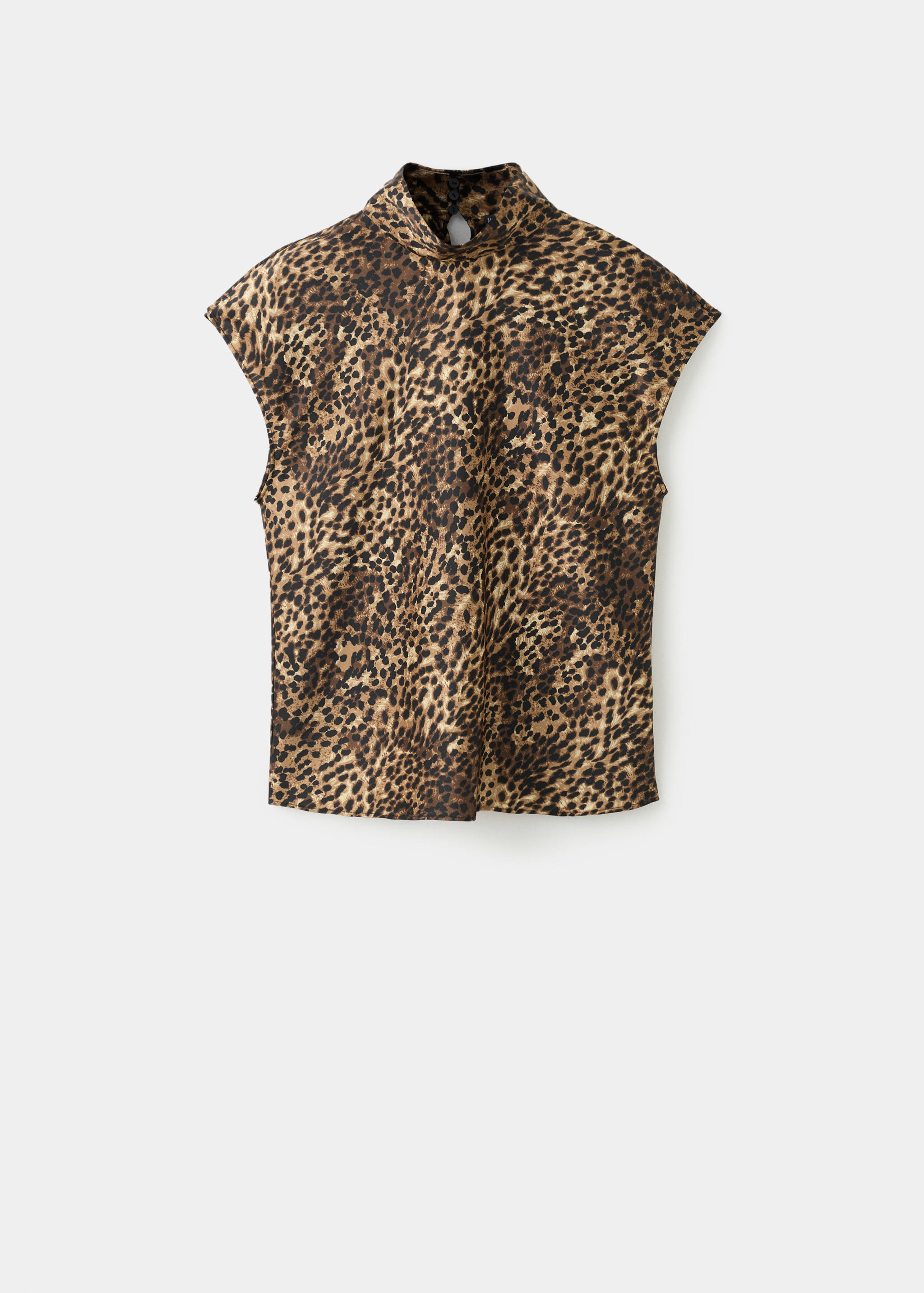 Leopard-print satin blouse - Article without model