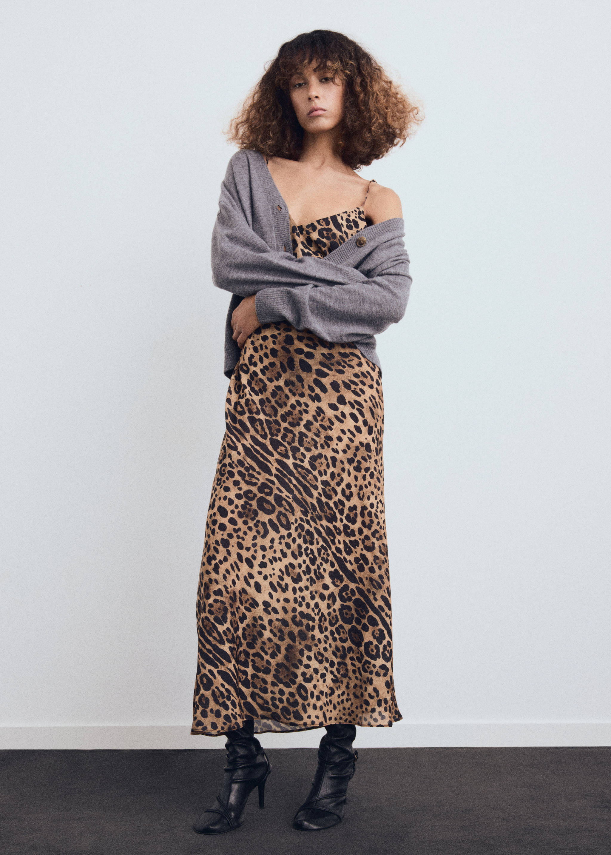 Leopard-print open-back dress - General plane