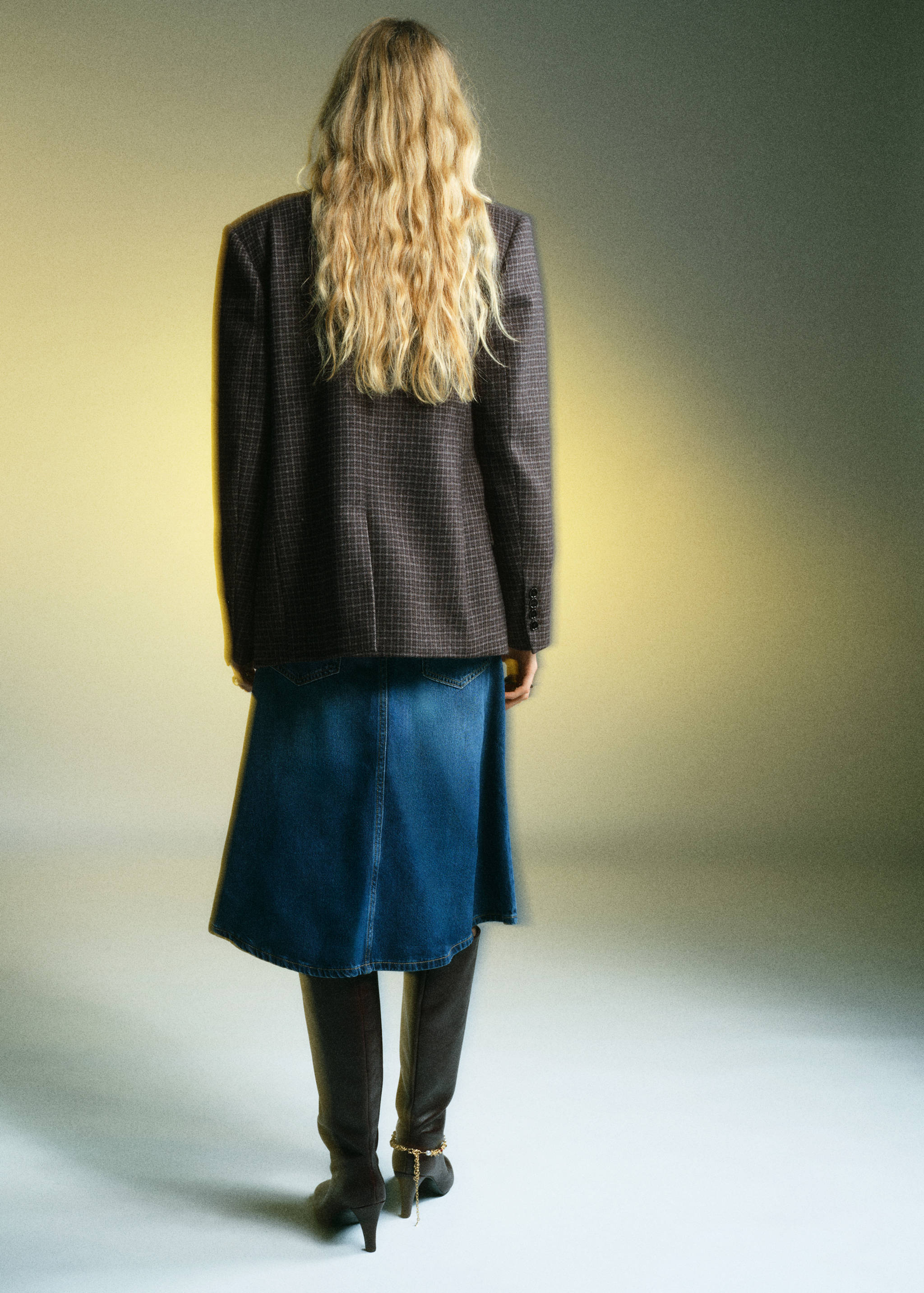 Wool check blazer - Reverse of the article