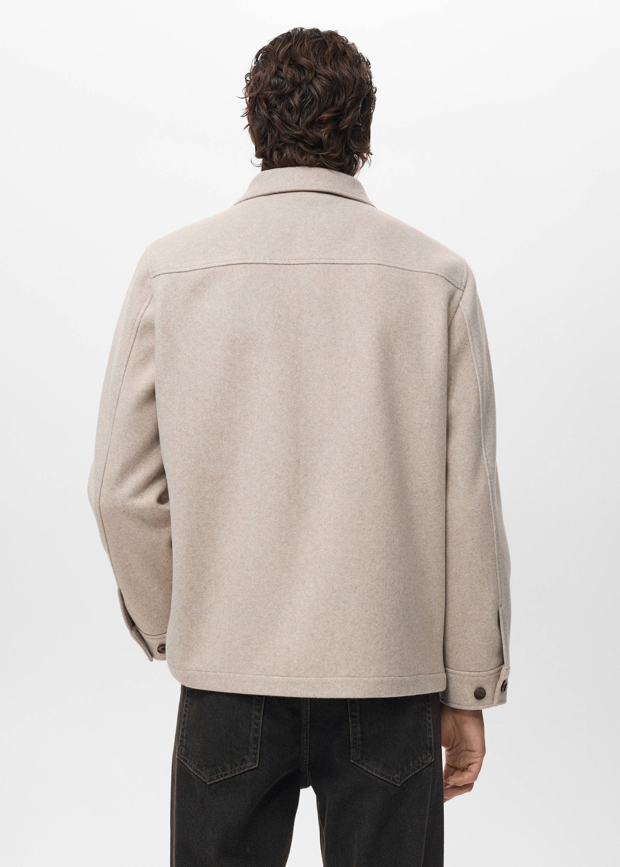 Surchemise mélange de laine à poches - Verso de l’article