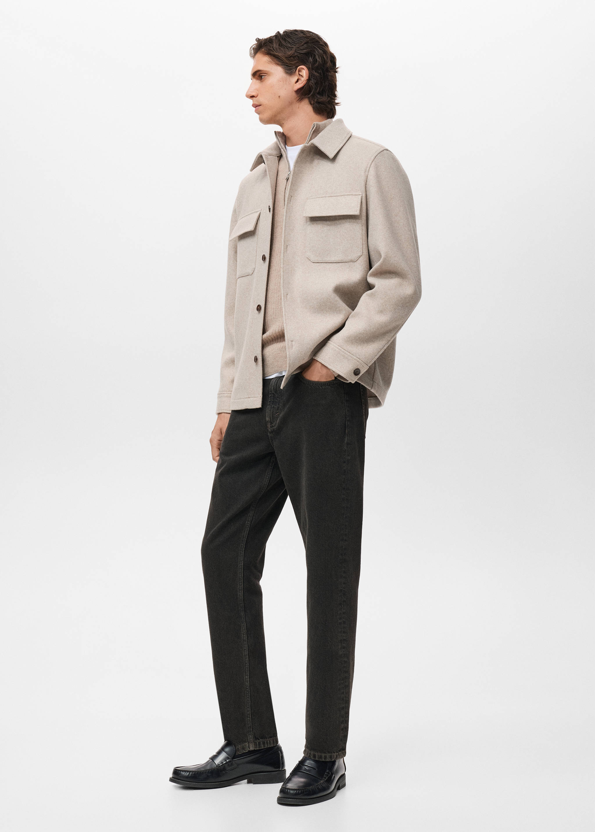 Surchemise mélange de laine à poches - Détail de l'article 2