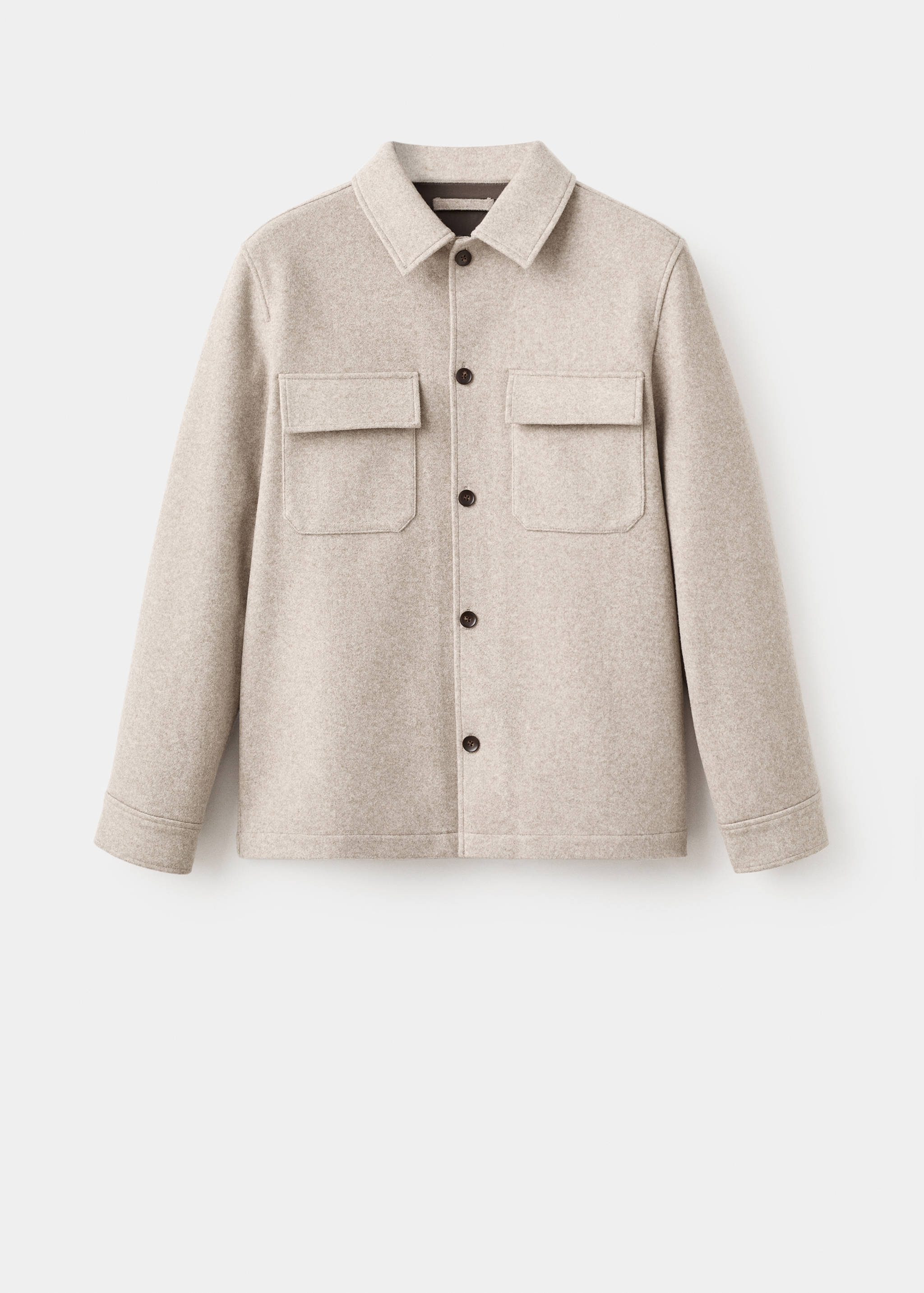 Surchemise mélange de laine à poches - Article sans modèle