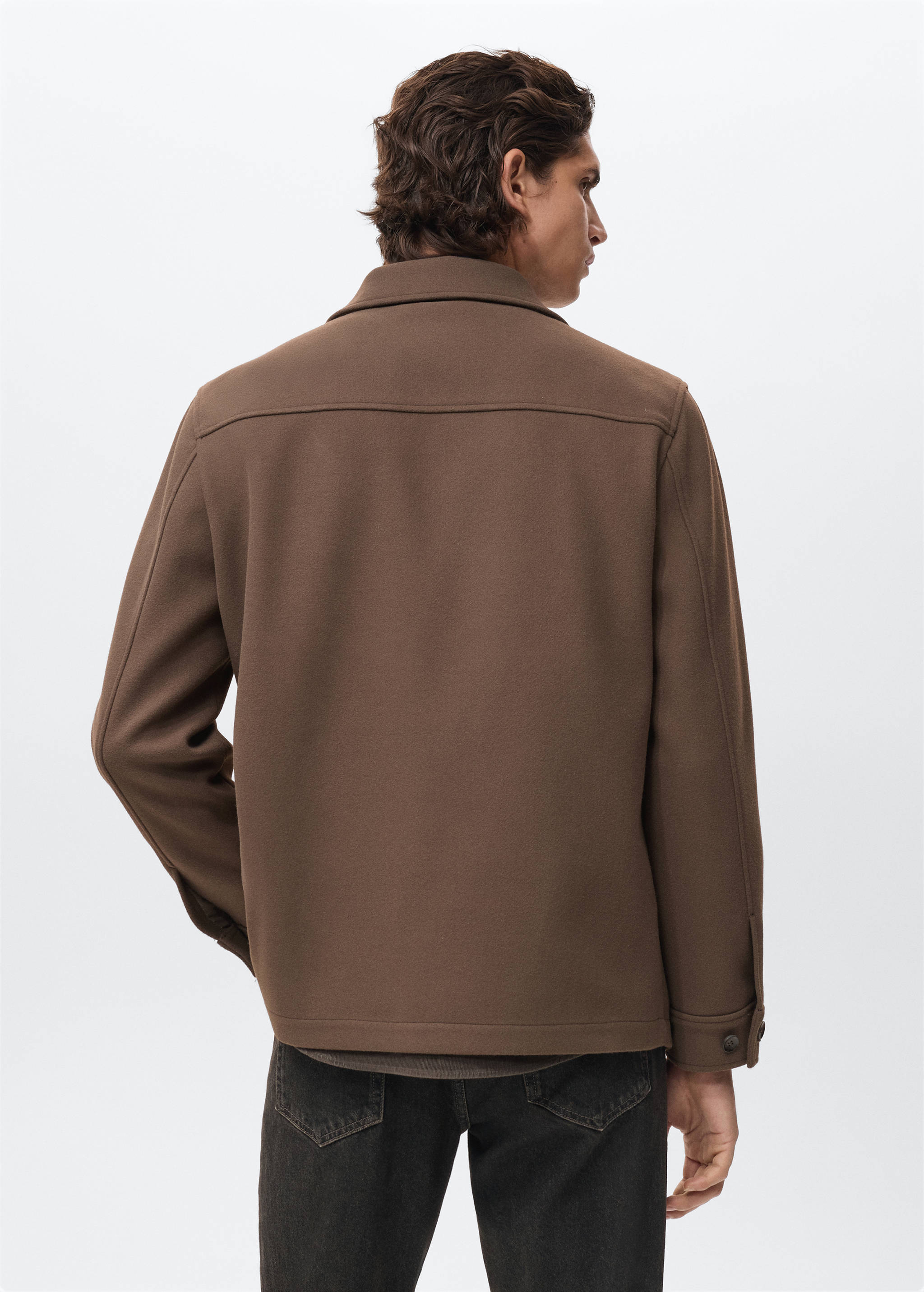 Wool overshirt with pockets - Reverse of the article