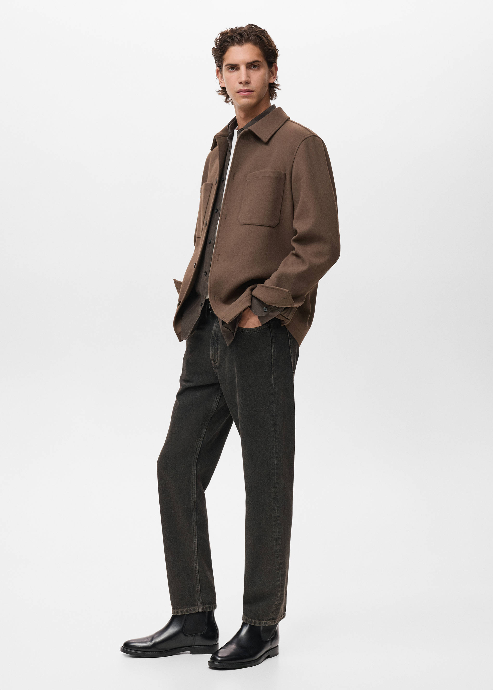 Wool overshirt with pockets - Details of the article 2