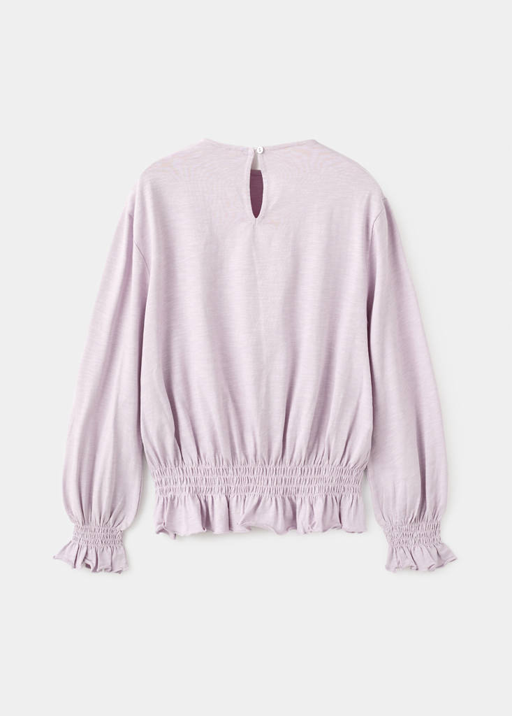 T-shirt with gathered details — Light/Pastel Purple