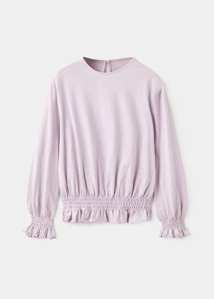T-shirt with gathered details — Light/Pastel Purple
