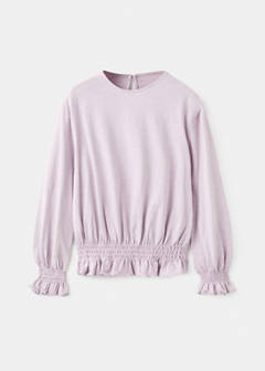 T-shirt with gathered details — Light/Pastel Purple 1