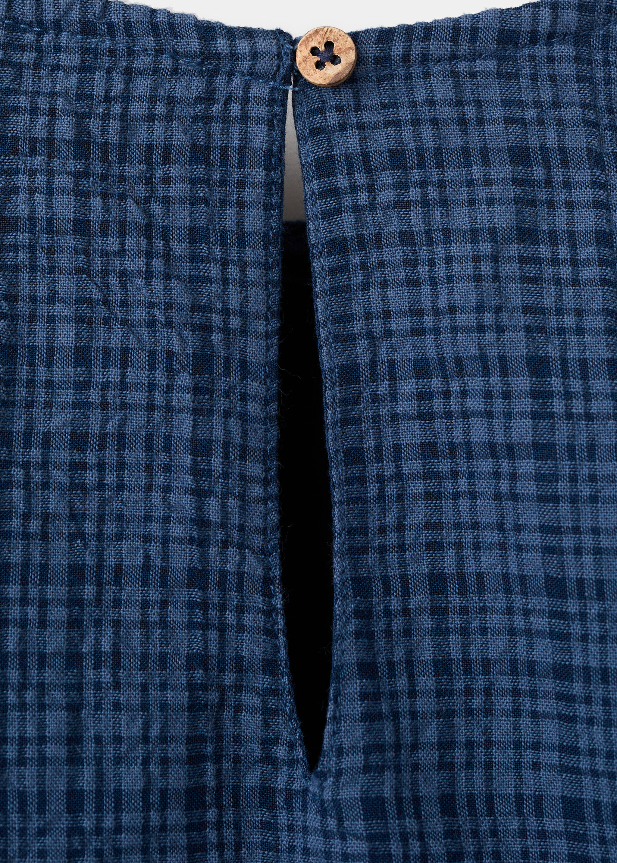 Check dress with embroidered detail - Details of the article 0