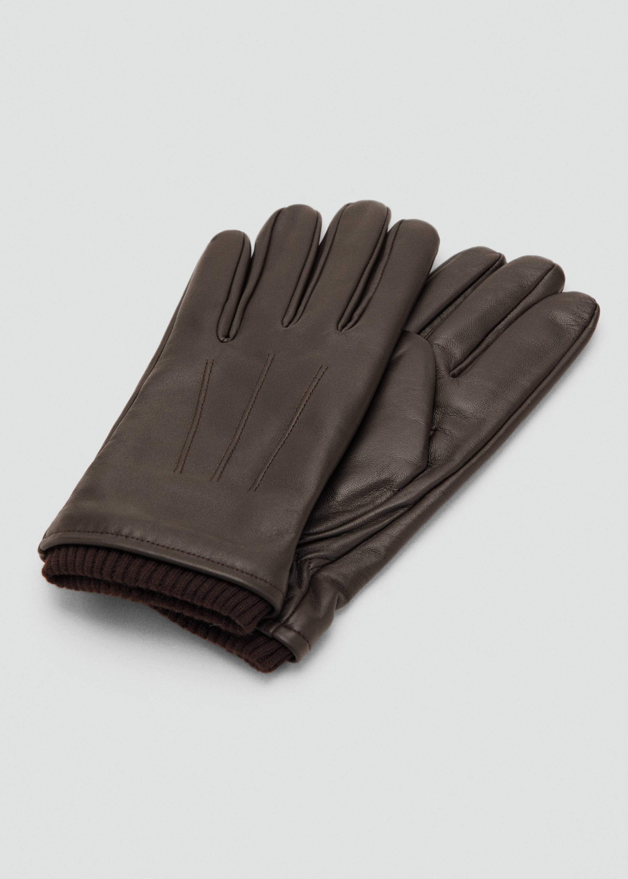 Gants 100 % simili-cuir détail froncé - Plan moyen