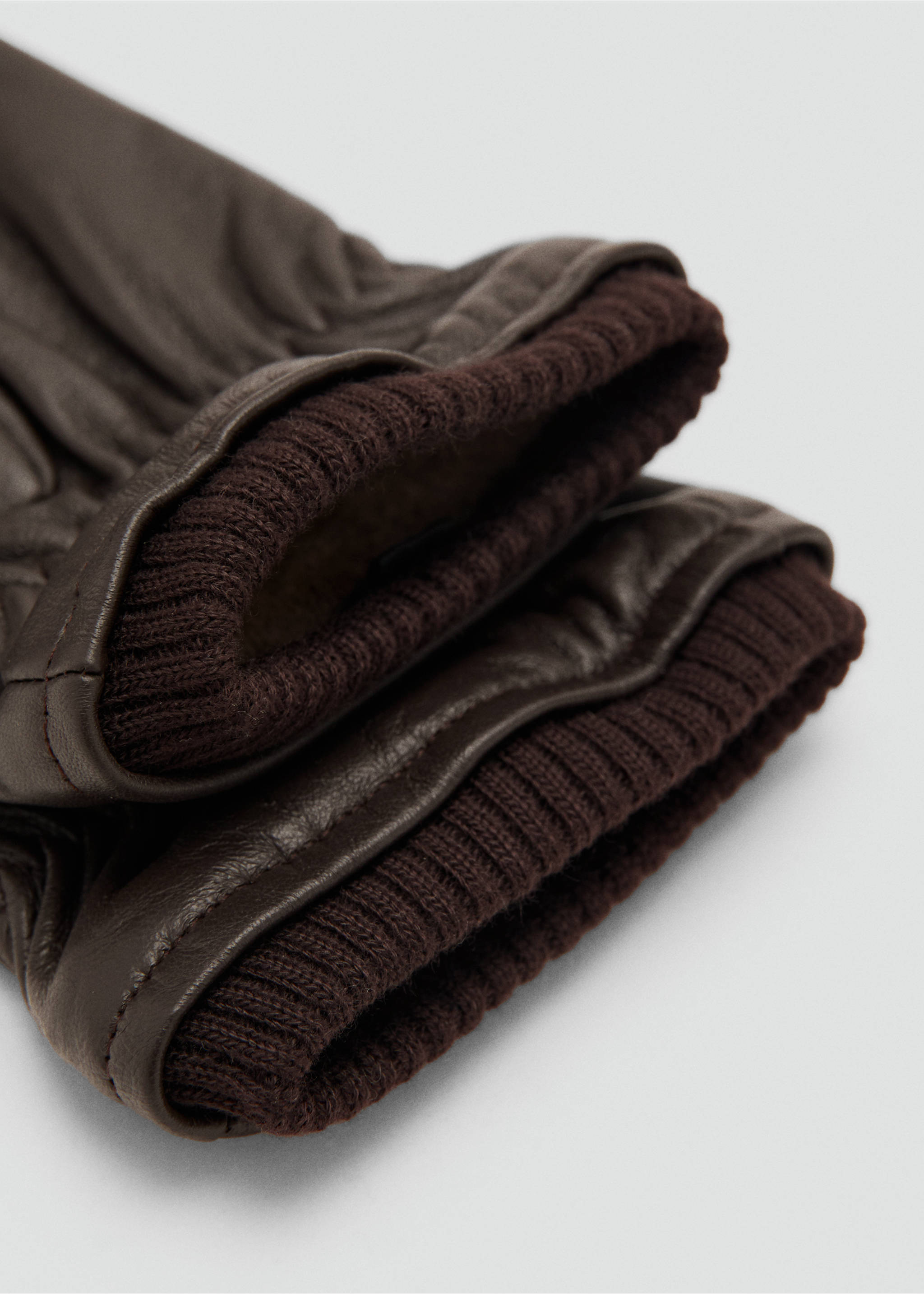 Guantes 100% piel detalle fruncido - Detalle del artículo 1, Marrón. Ref: 17087894-00.