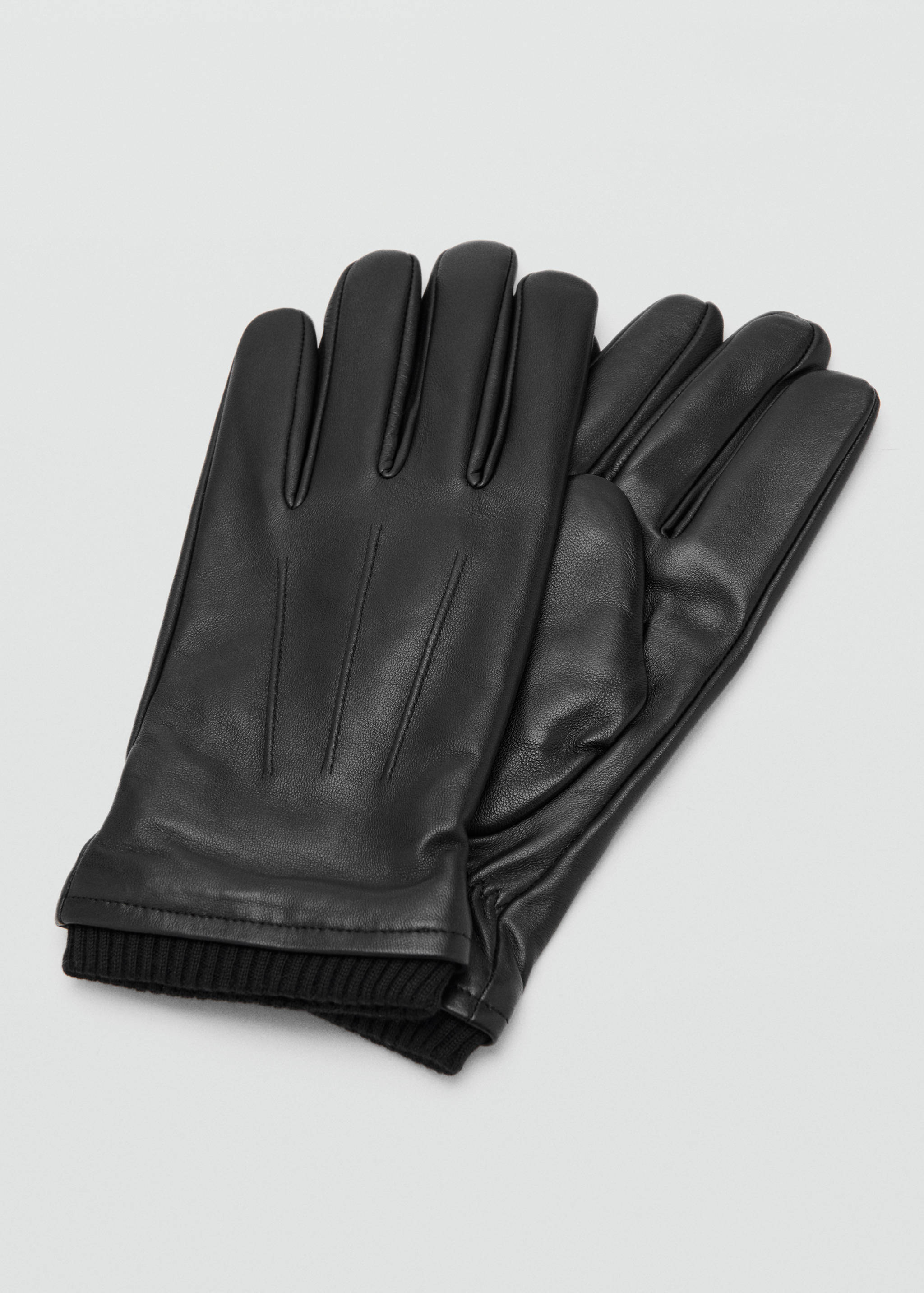 Перчатки 100% кожа со сборкой - Средний план