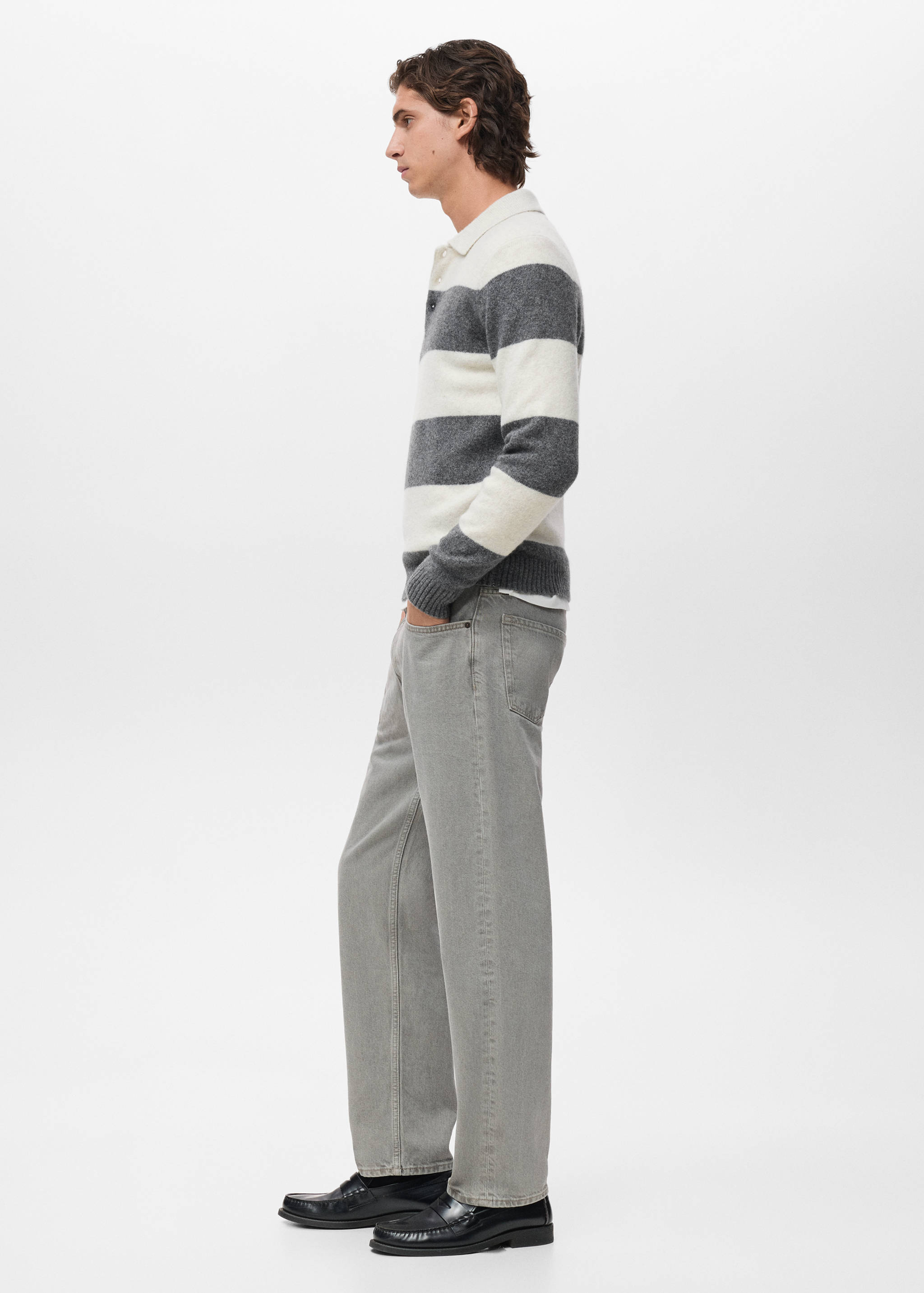 Knitted wool blend polo sweater - Details of the article 2