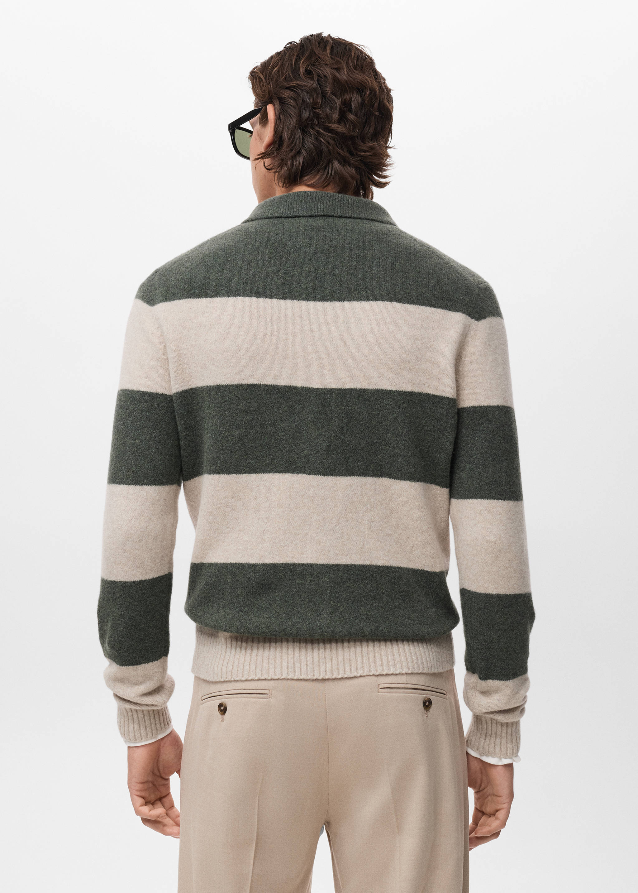 Knitted wool blend polo sweater - Reverse of the article