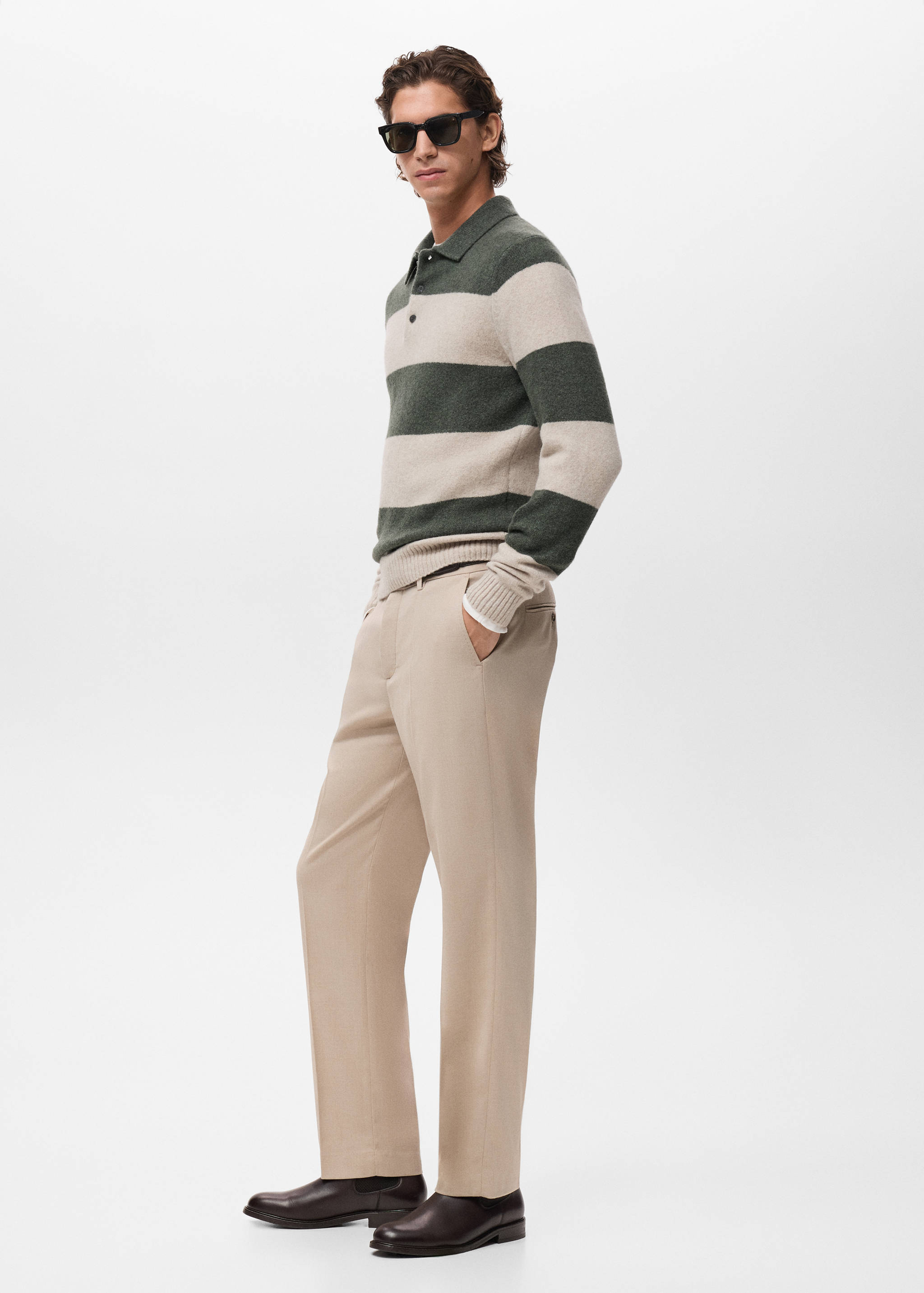 Knitted wool blend polo sweater - Details of the article 2