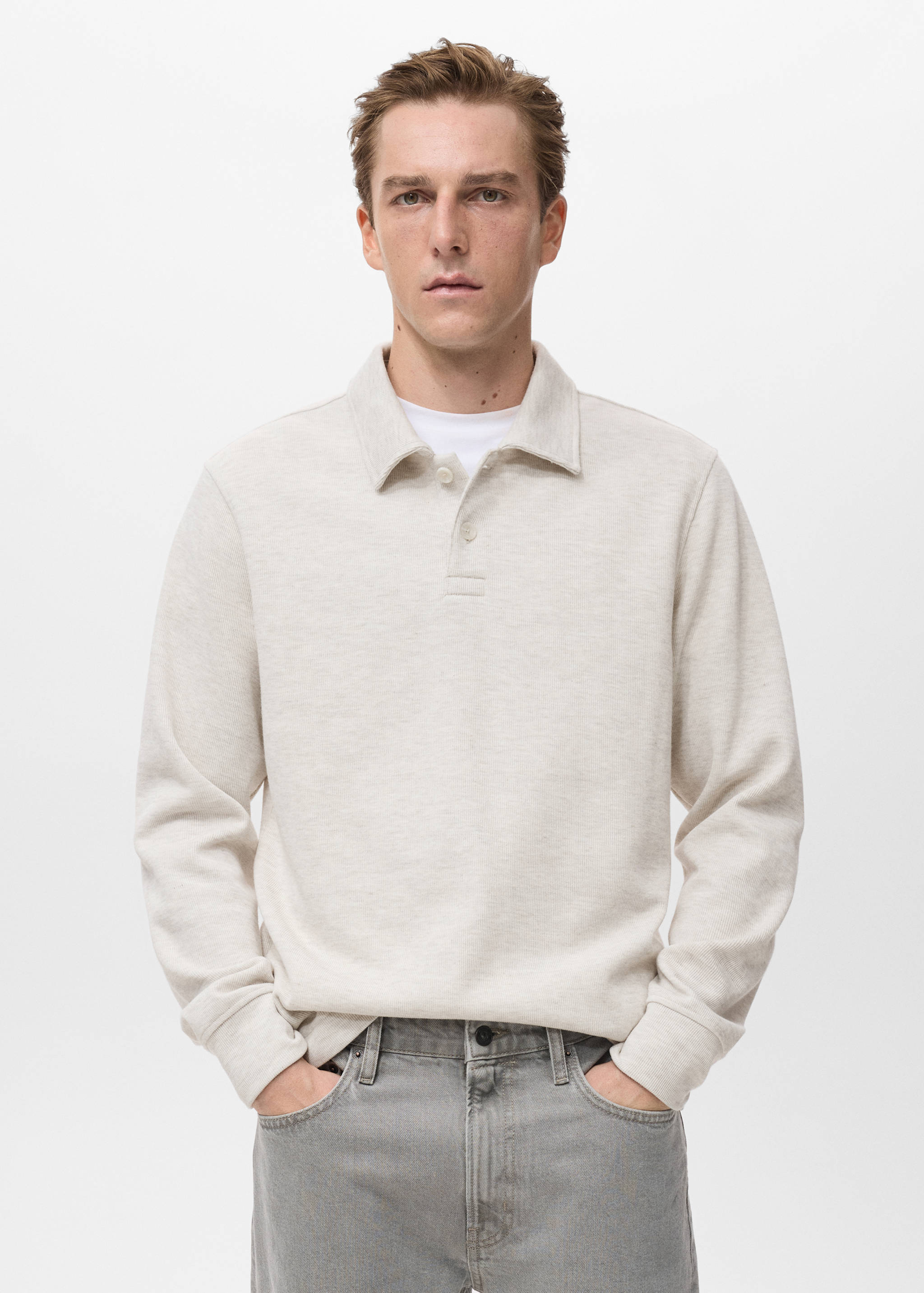 Regular-fit polo sweatshirt - Medium plane