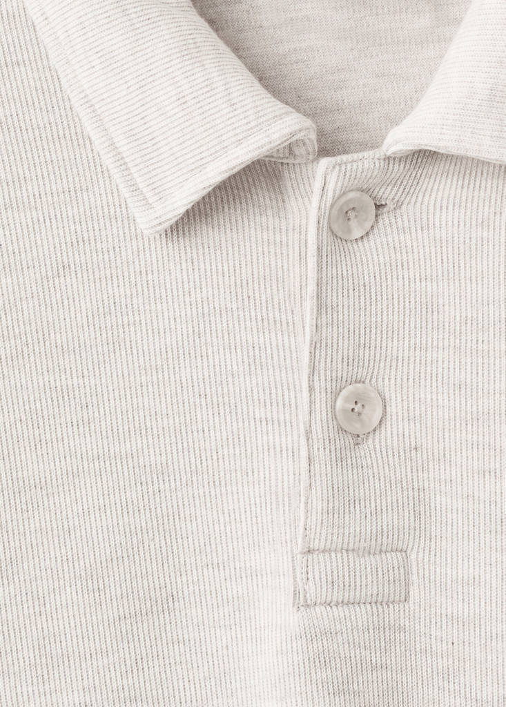 Regular-fit polo sweatshirt — Ecru