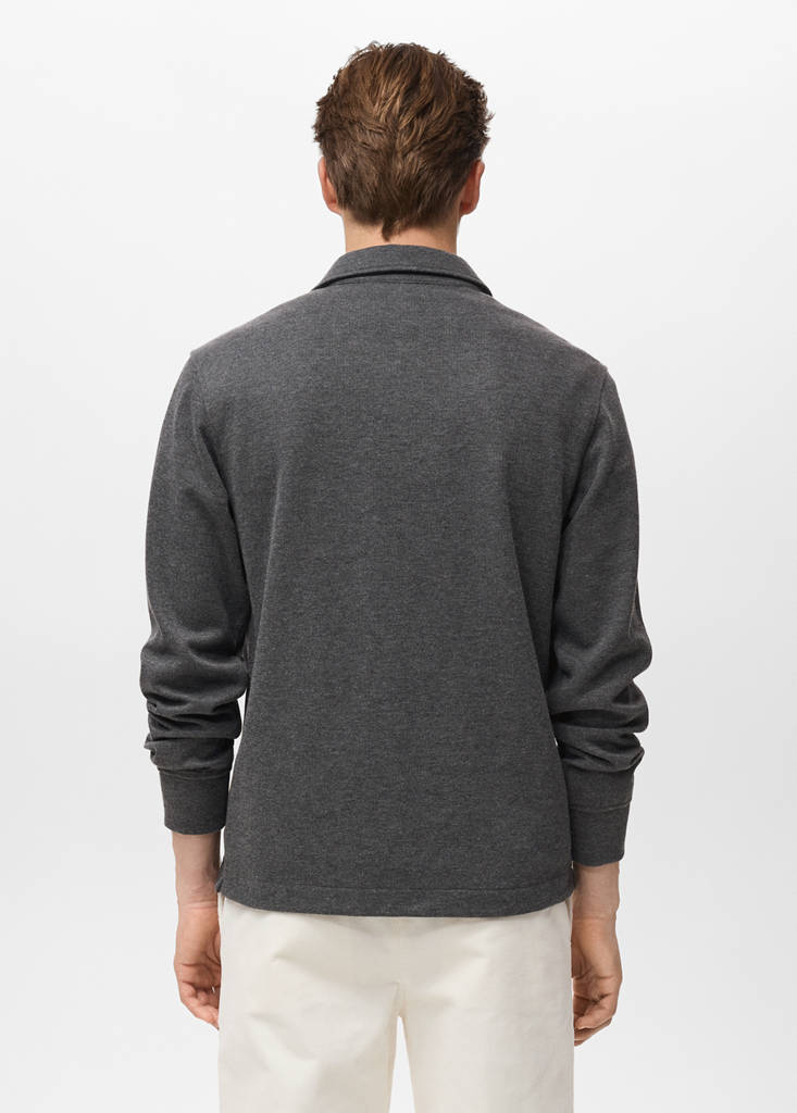 Regular-fit polo sweatshirt — Charcoal