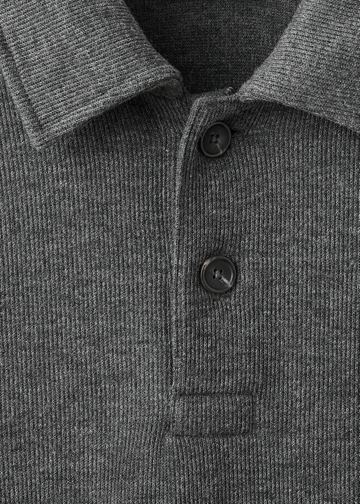 Regular-fit polo sweatshirt — Charcoal