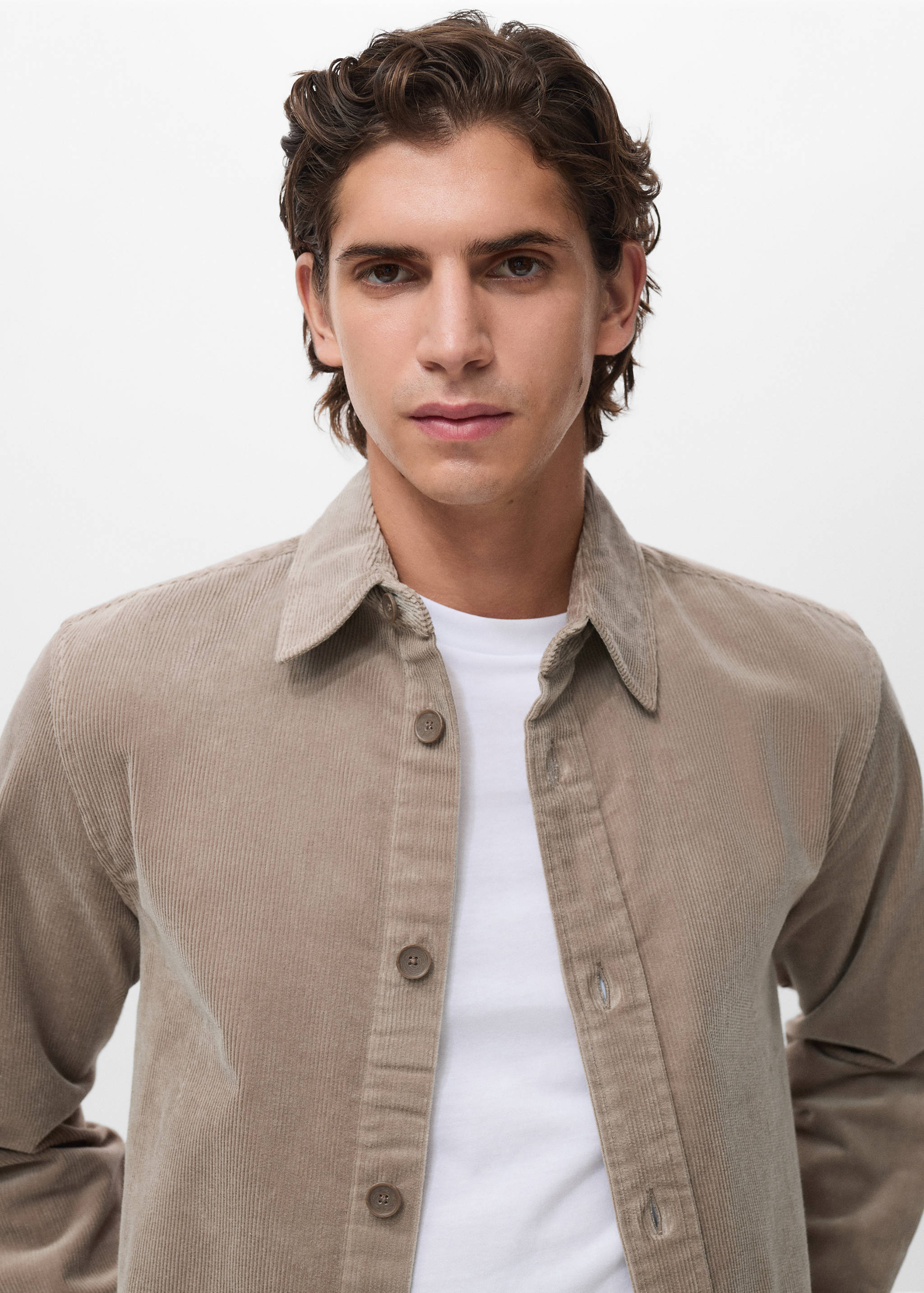 Corduroy cotton overshirt - Details of the article 1