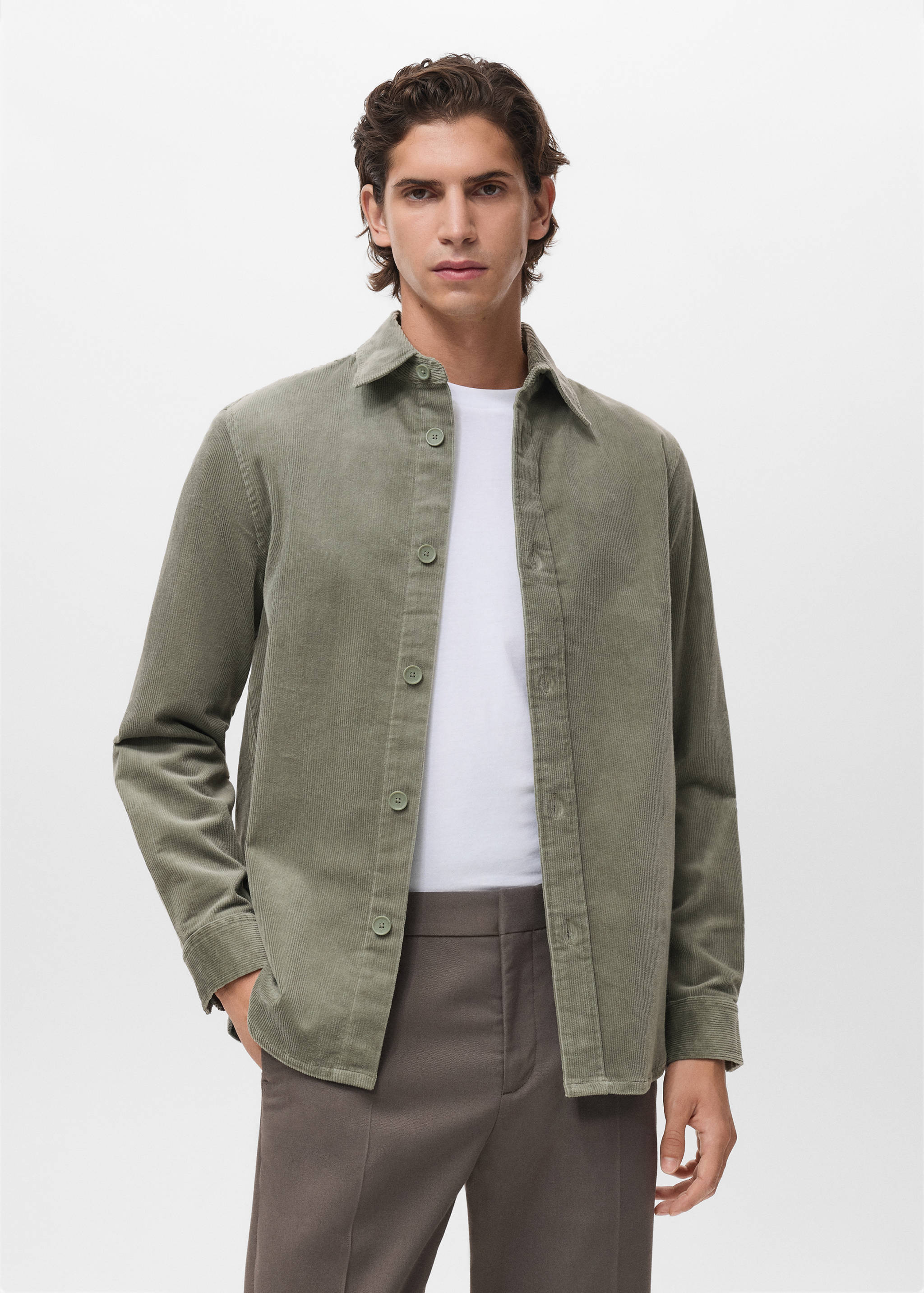 Corduroy cotton overshirt - Medium plane