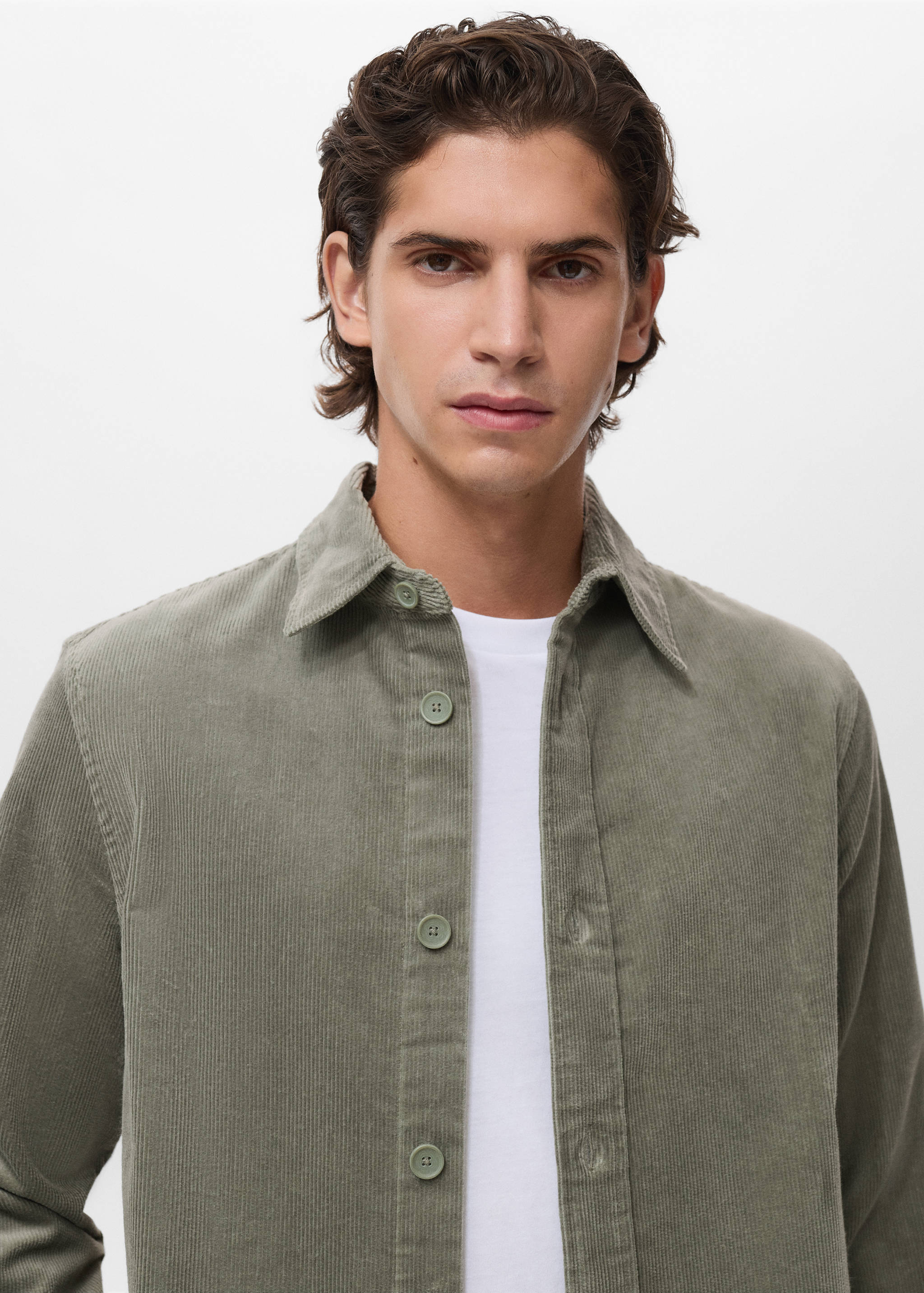 Corduroy cotton overshirt - Details of the article 1