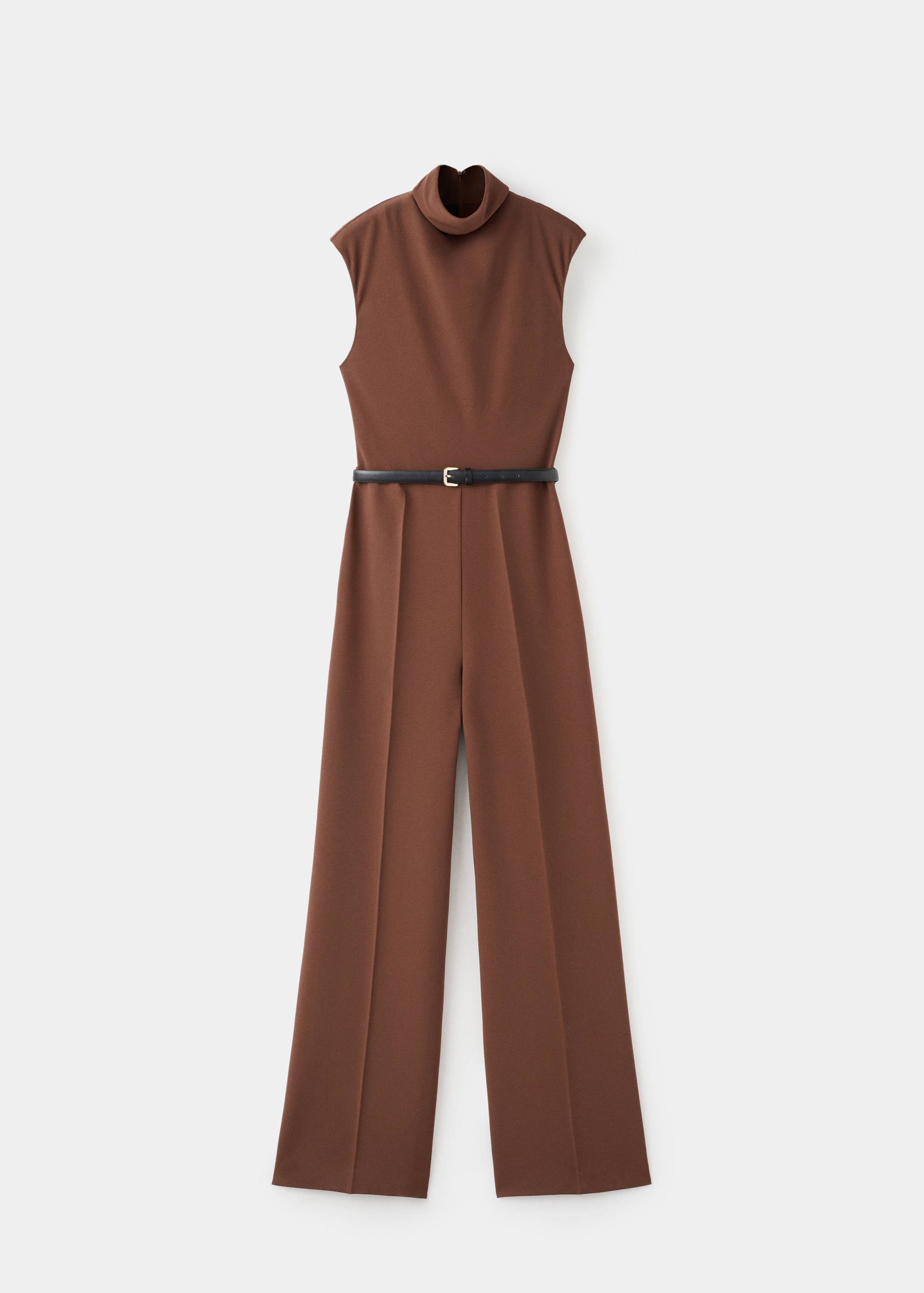 Jumpsuit with draped neck and belt - Article without model