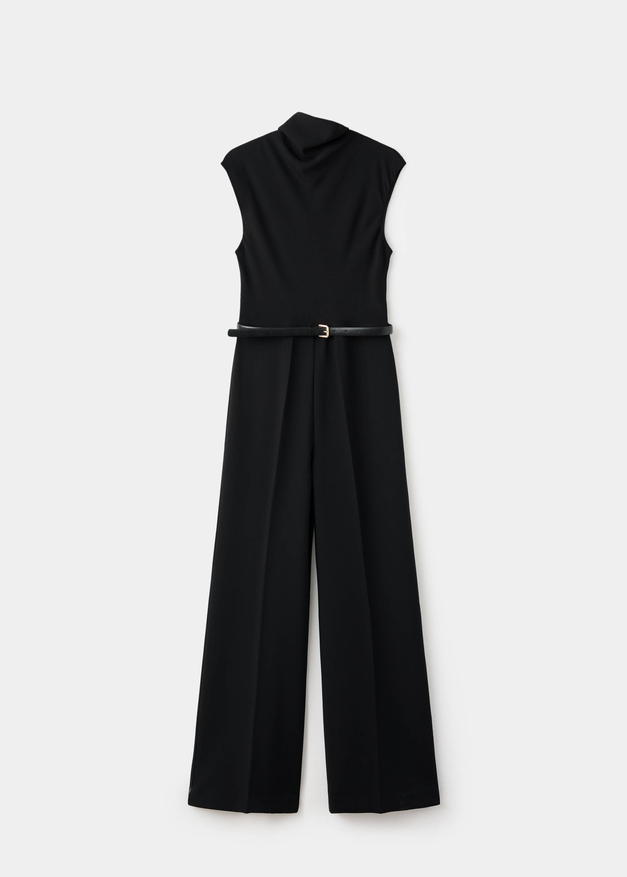 Jumpsuit with draped neck and belt - Article without model