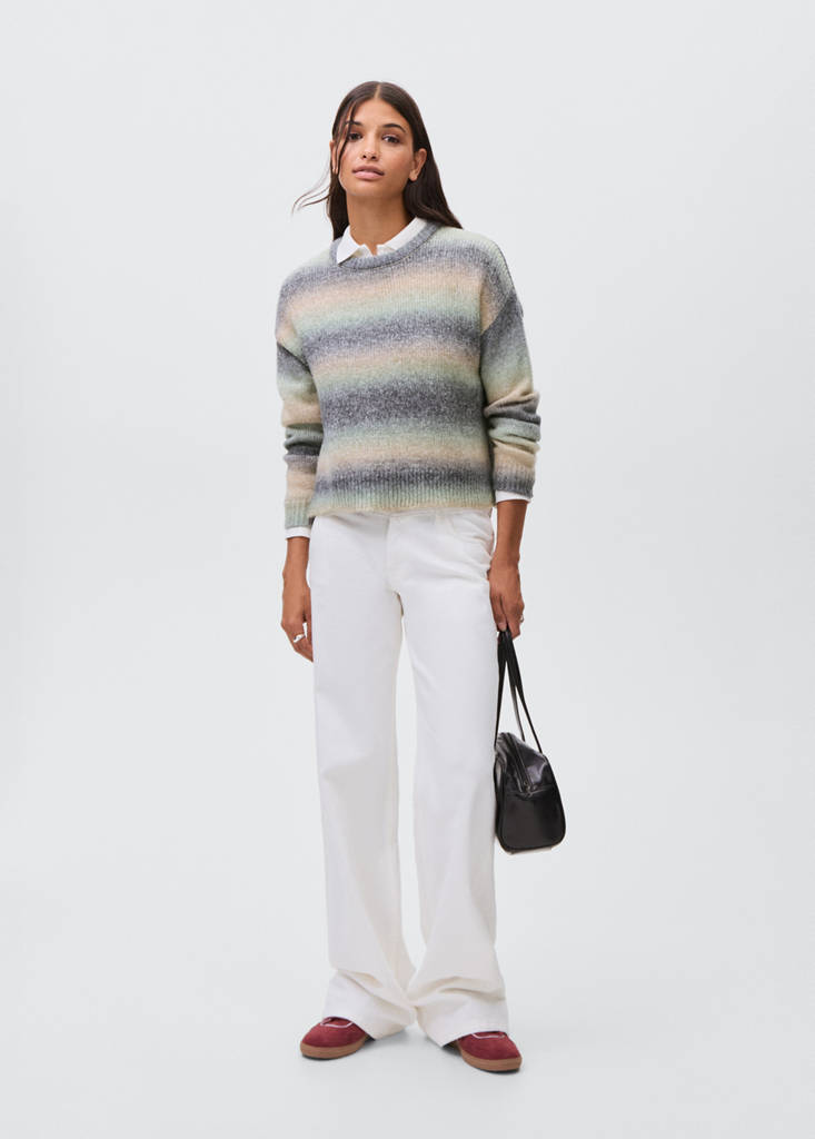 Multi-coloured knit sweater — Green