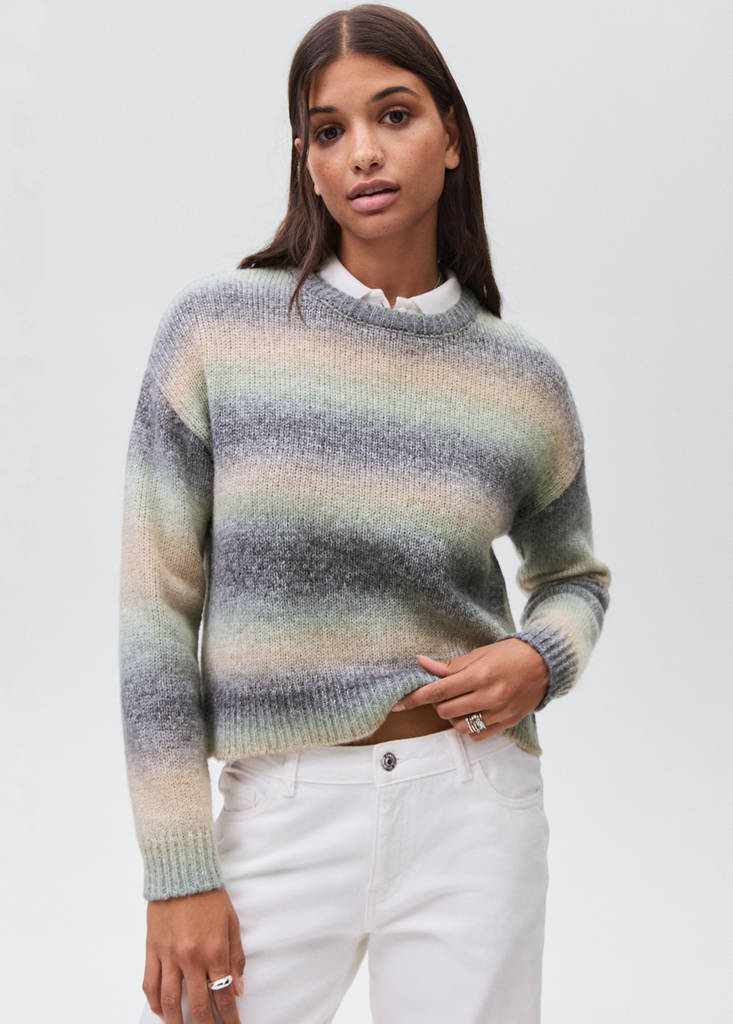 Multi-coloured knit sweater — Green