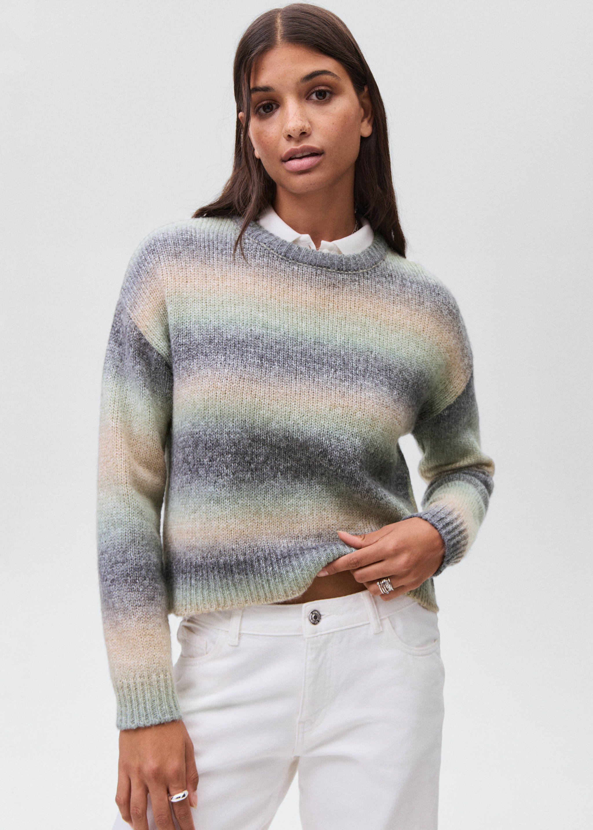 Multi-coloured knit sweater - Medium plane