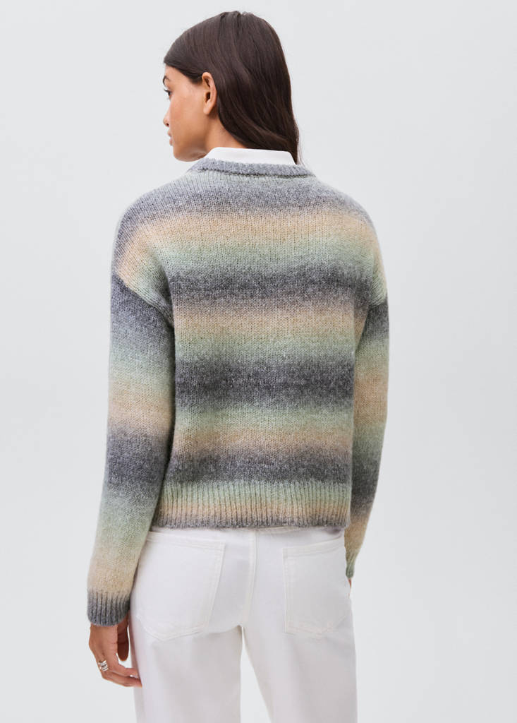 Multi-coloured knit sweater — Green