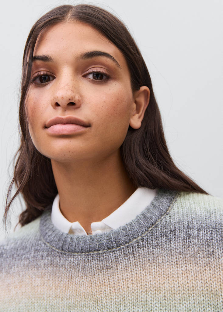 Multi-coloured knit sweater — Green