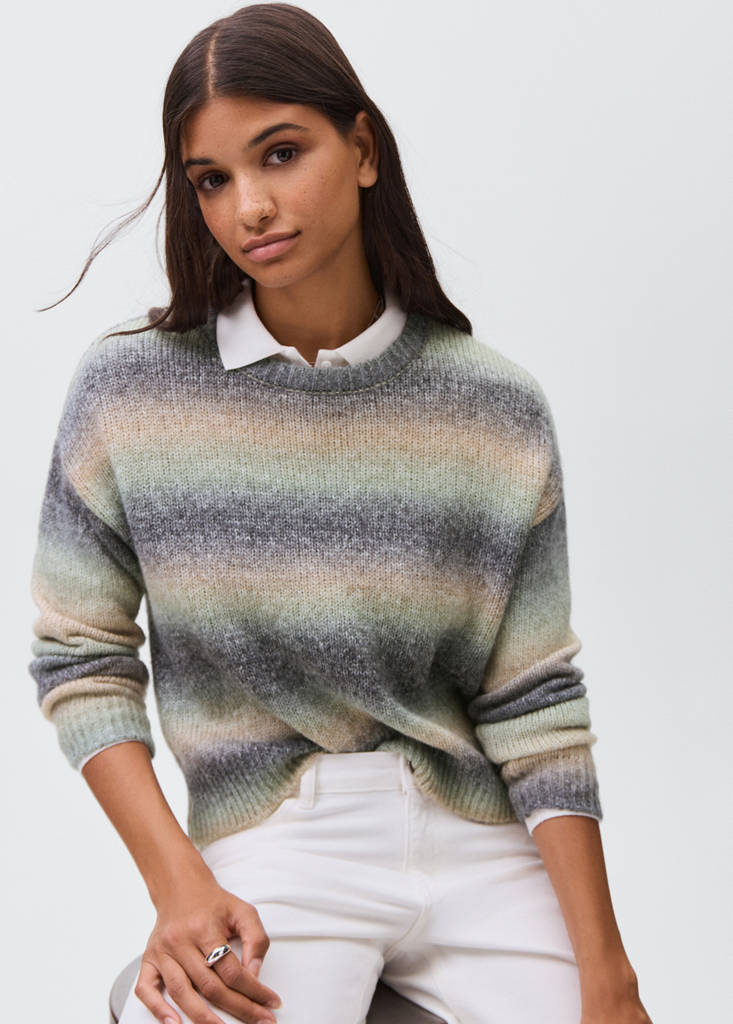 Multi-coloured knit sweater — Green