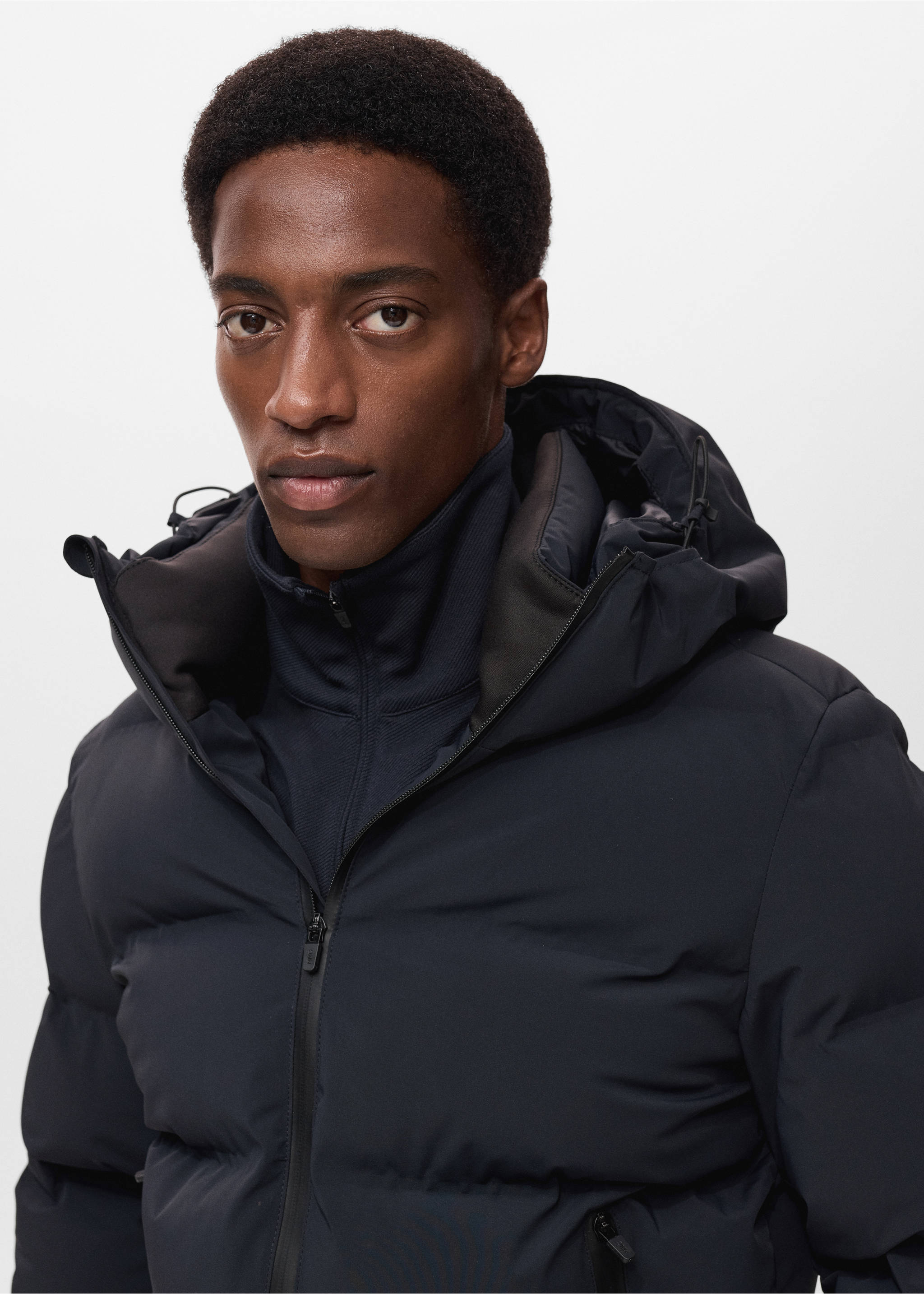 Anorak matelassé tissu imperméable - Détail de l'article 1, Bleu marine. Ref: 17088265-00.