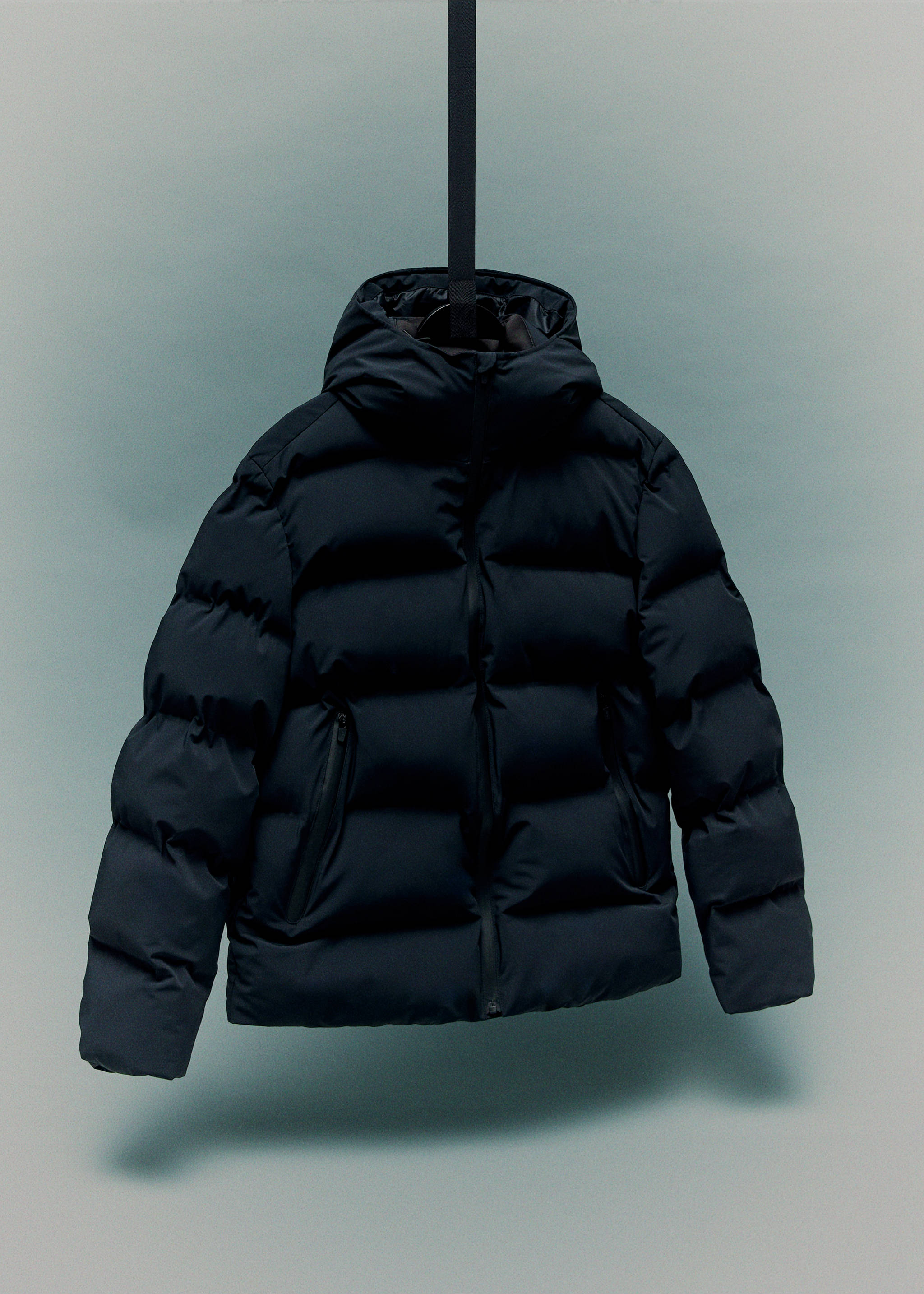 Anorak matelassé tissu imperméable - Détail de l'article 9, Bleu marine. Ref: 17088265-00.