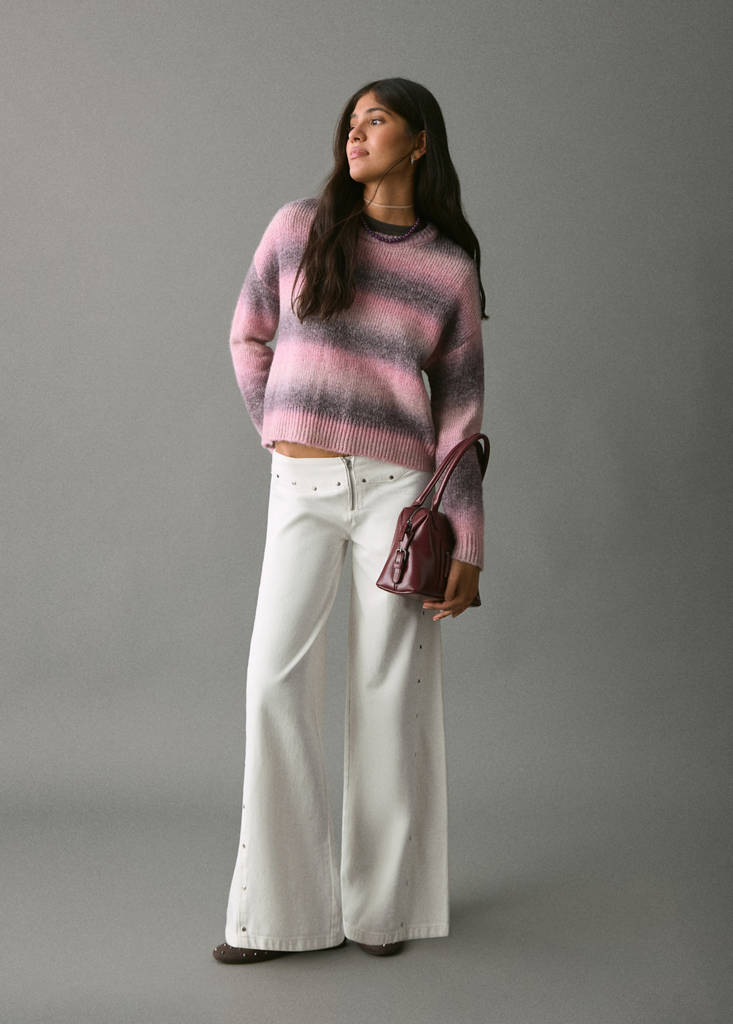 Wide leg jeans with studs — Off White
