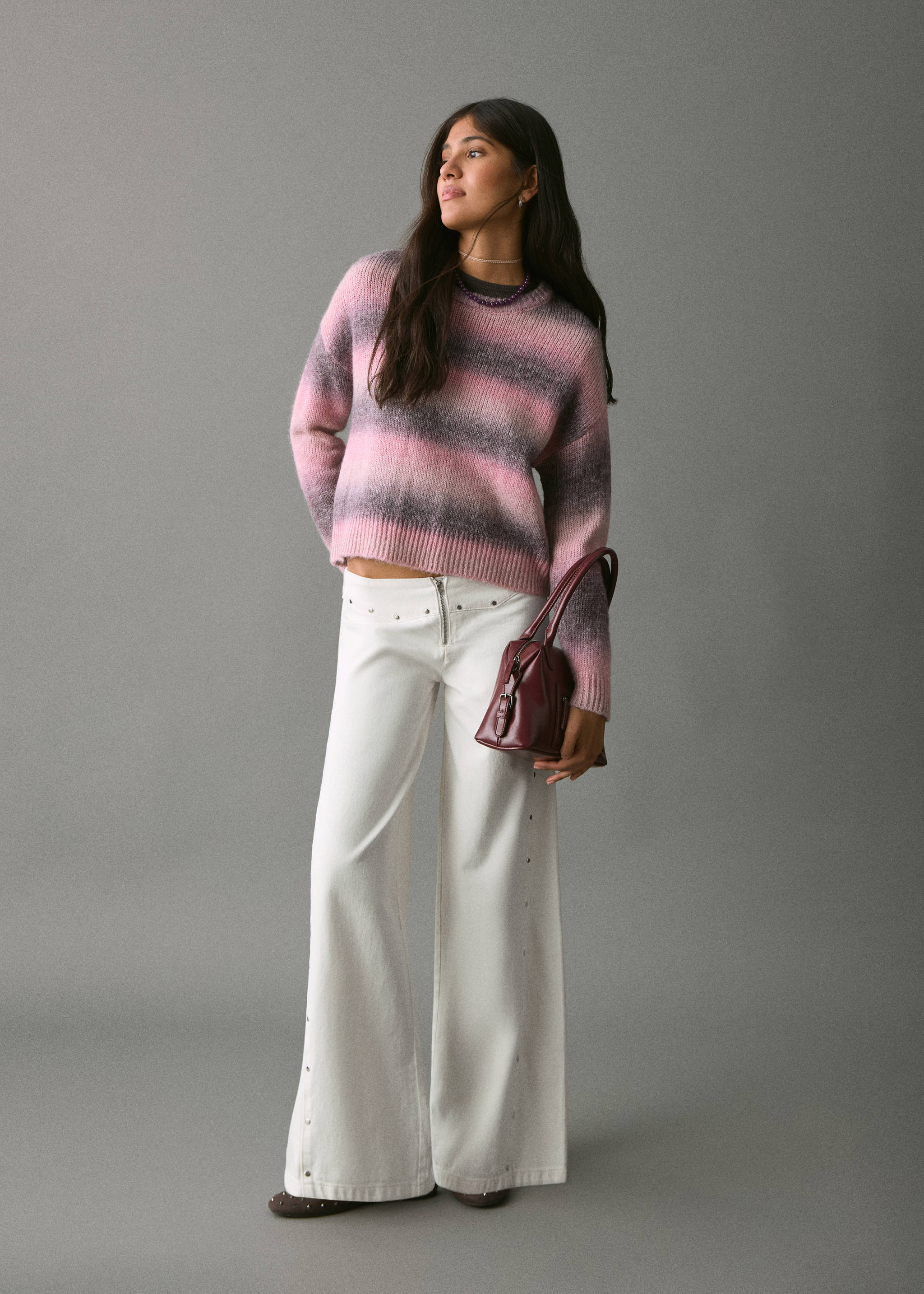 Wide leg jeans with studs - General plane