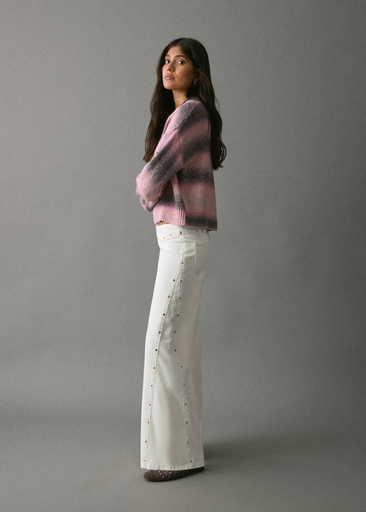 Wide leg jeans with studs — Off White