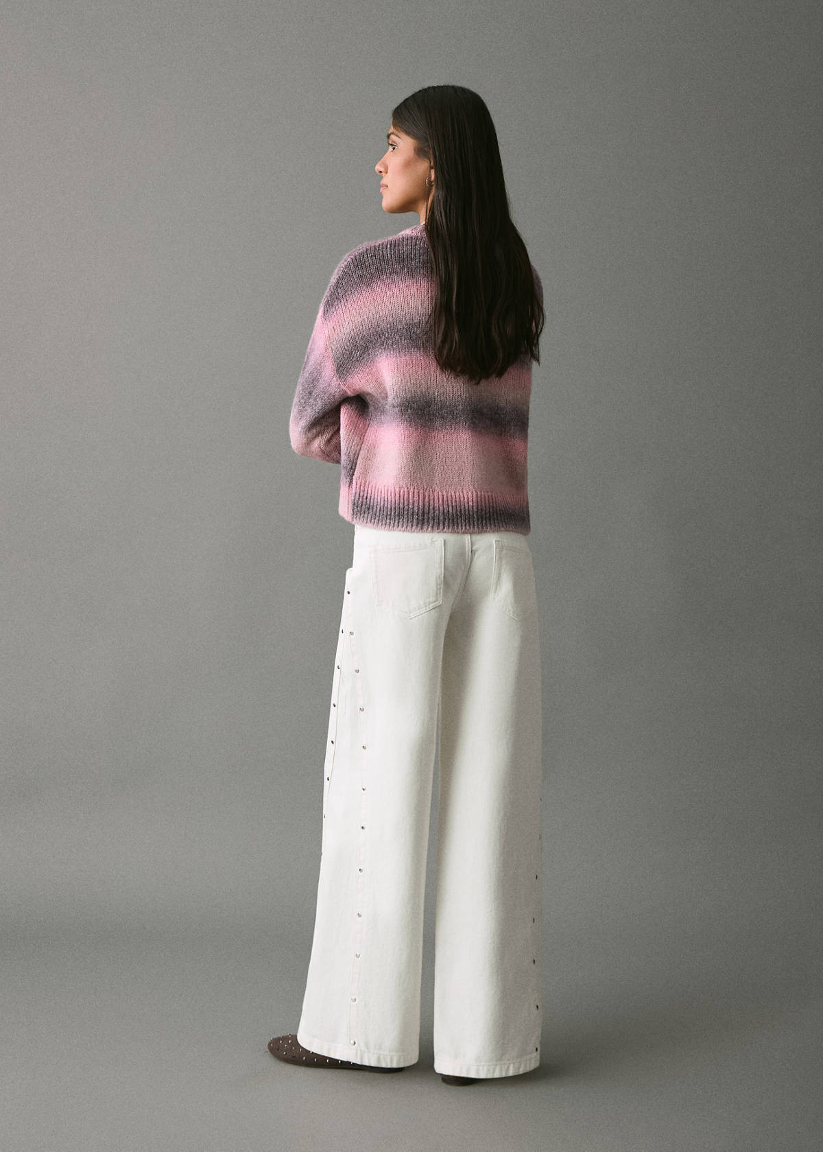 Wide leg jeans with studs — Off White