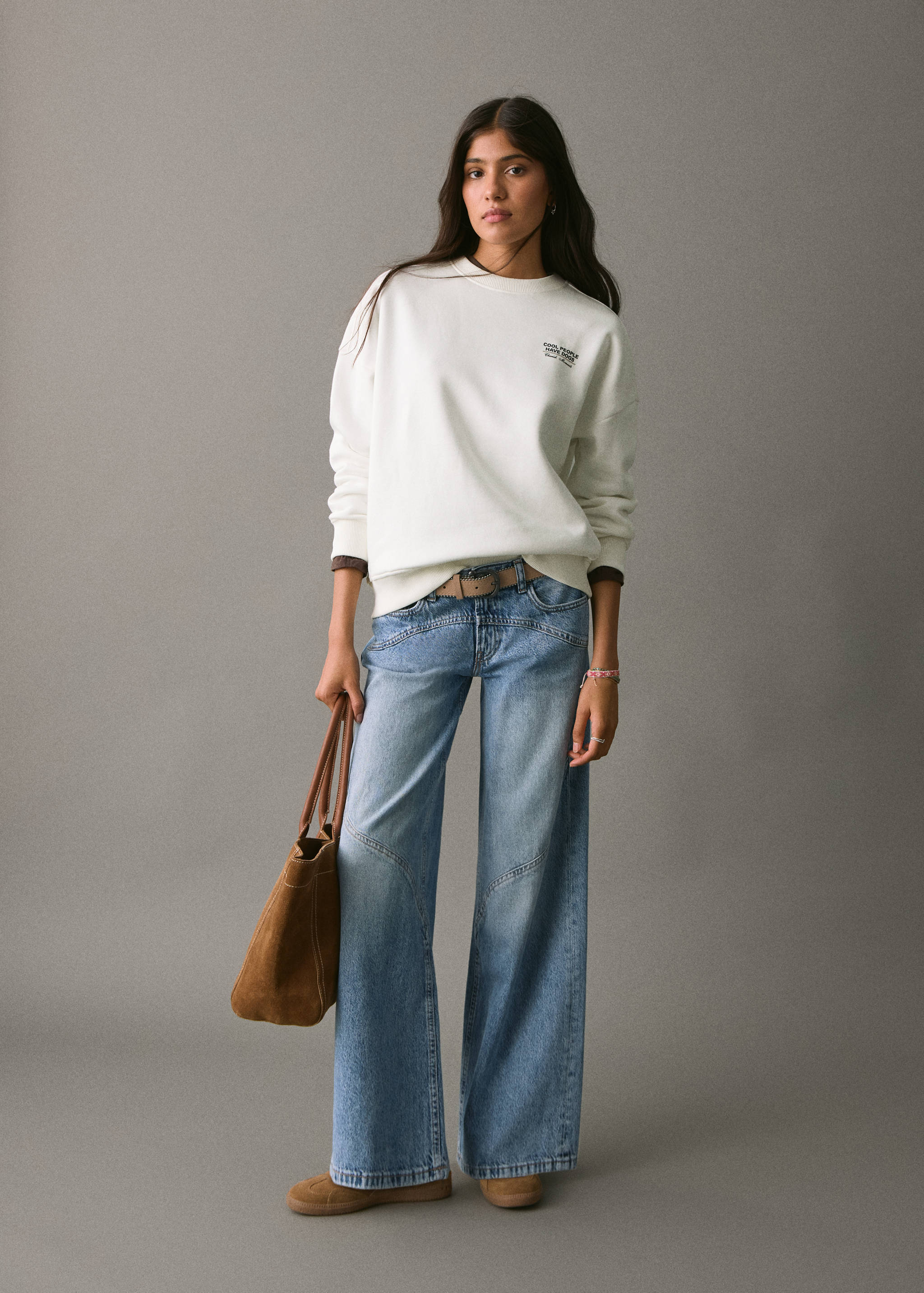 Gemustertes Baumwoll-Sweatshirt - Allgemeine Ansicht