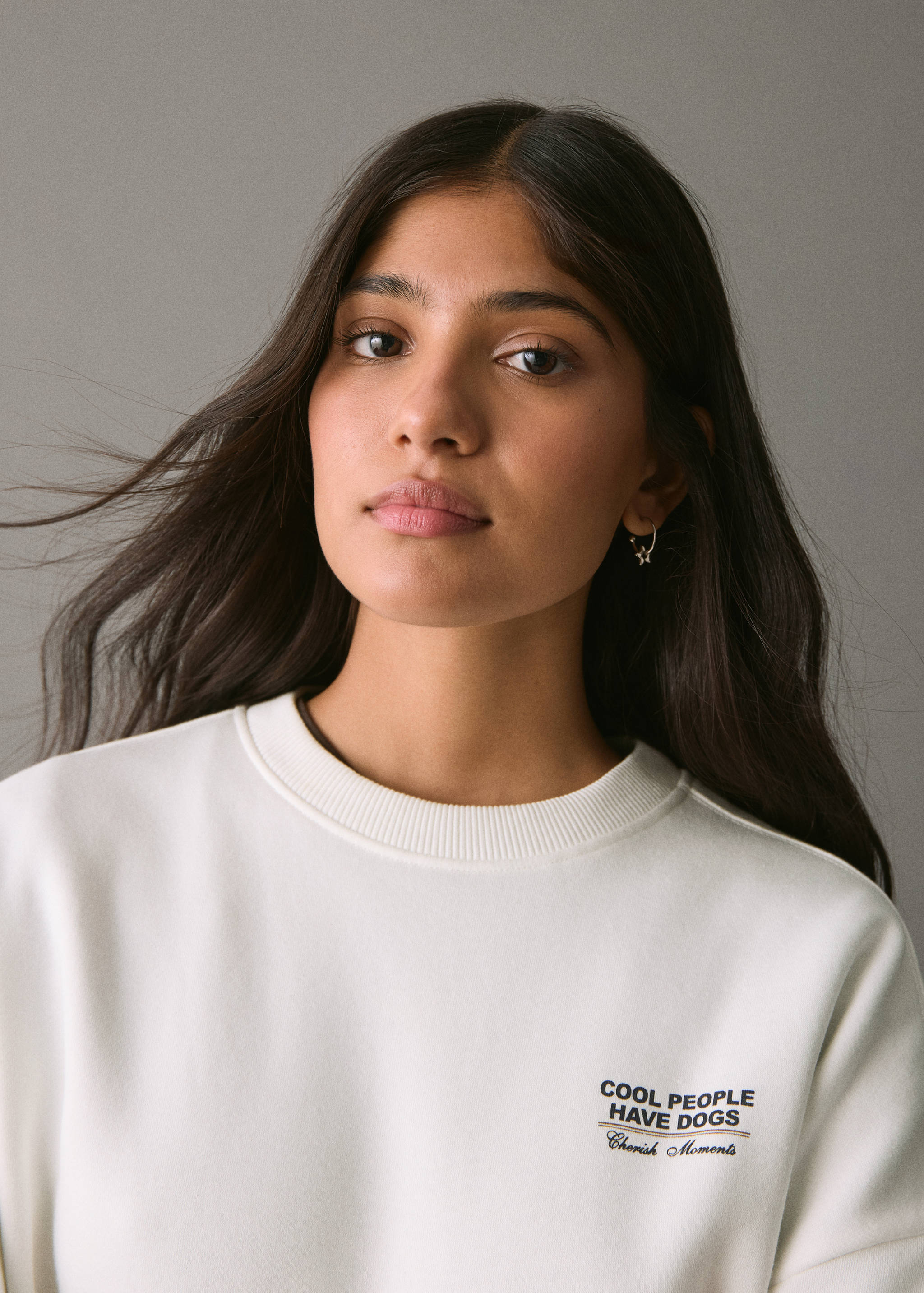 Gemustertes Baumwoll-Sweatshirt - Detail des Artikels 1