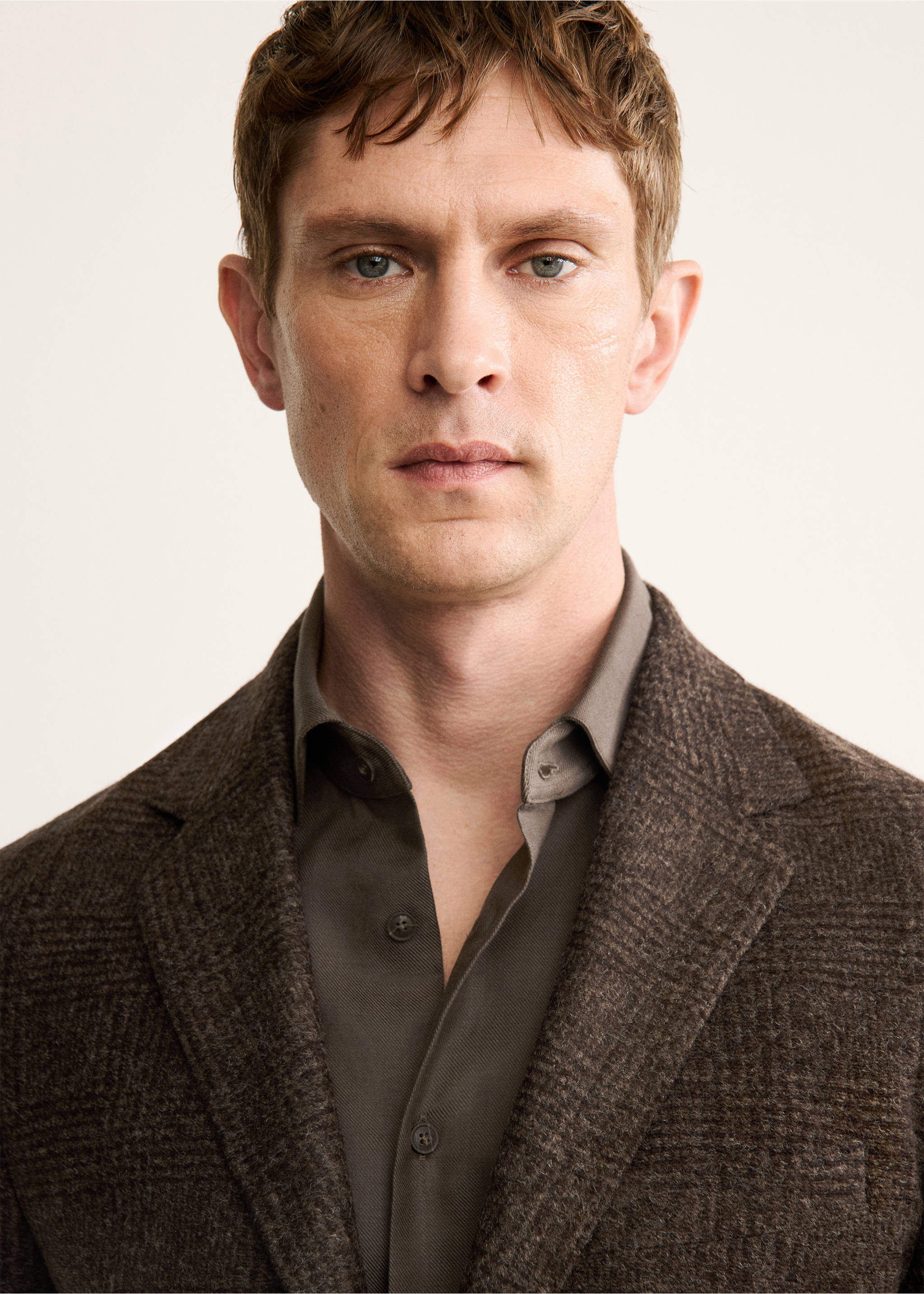 修身迷你格纹羊毛混纺外套 - null, 褐色. Ref: 17088272-00.