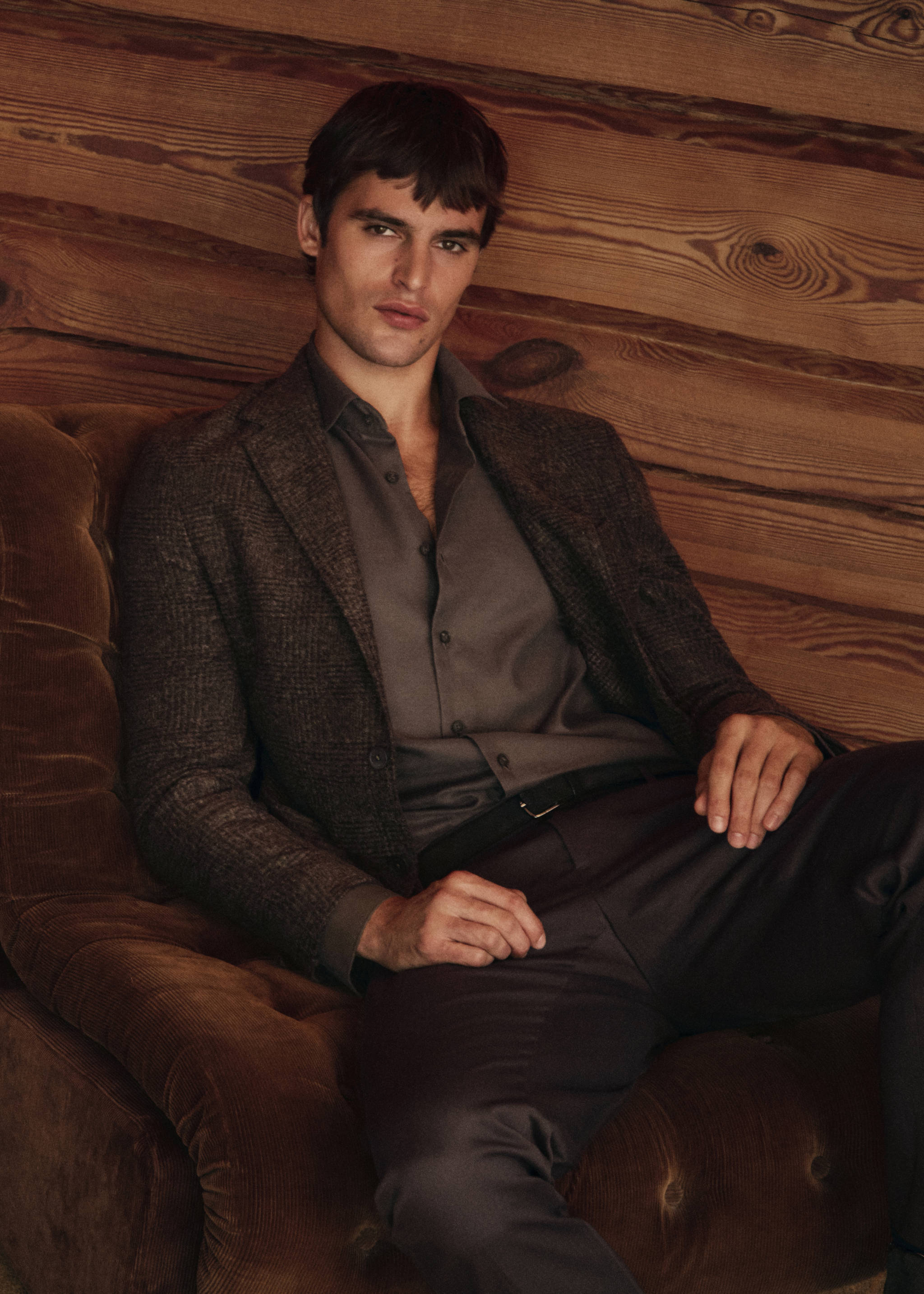 Microgeruit wollen slim-fit blazer - Detail van het artikel 3