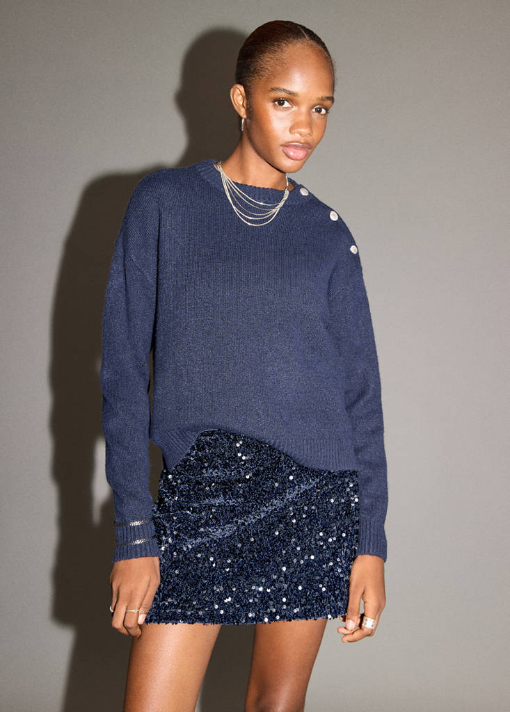 Sequin miniskirt — Navy